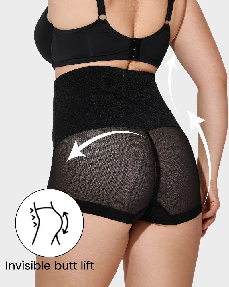 Elegance High-Waist Mesh Tummy Control Shaping Panty