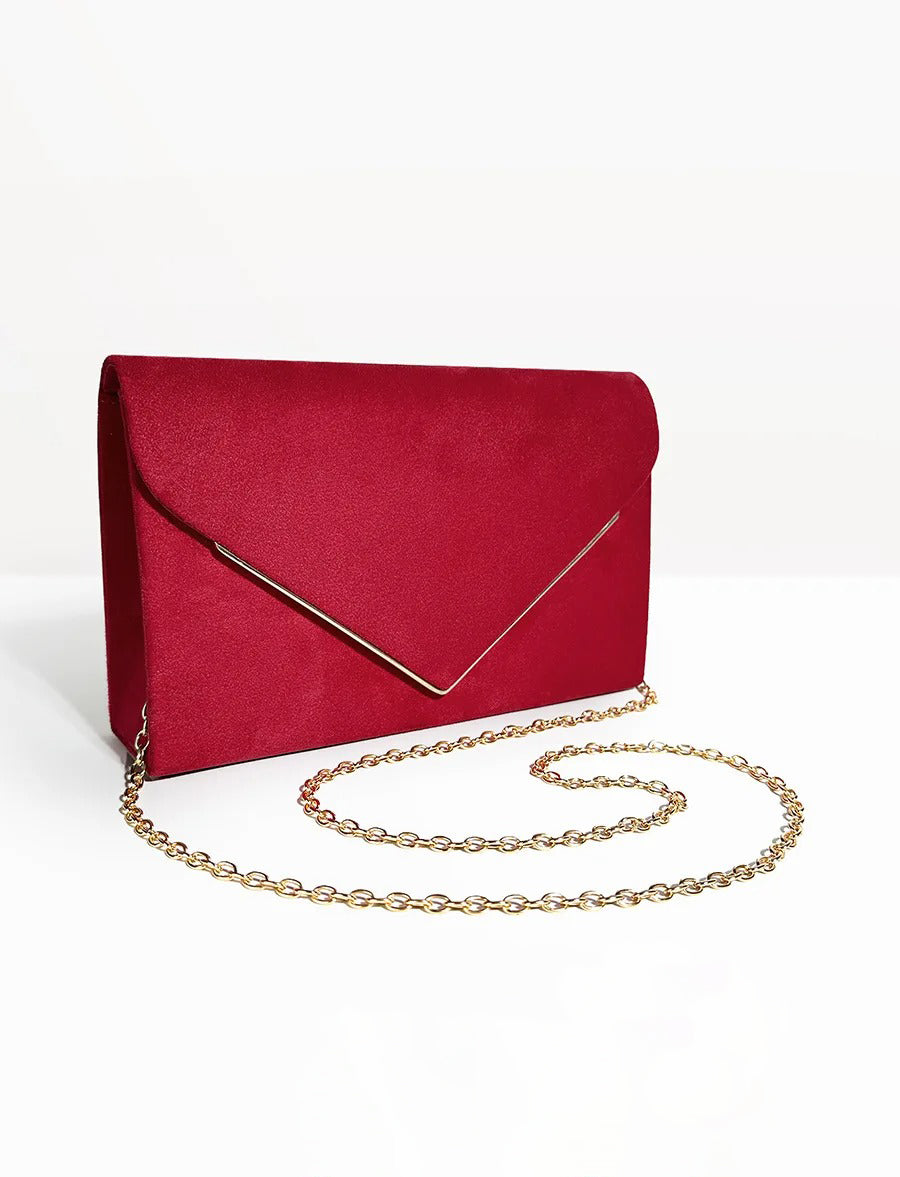 Noctura Suede Velvet Envelope Clutch
