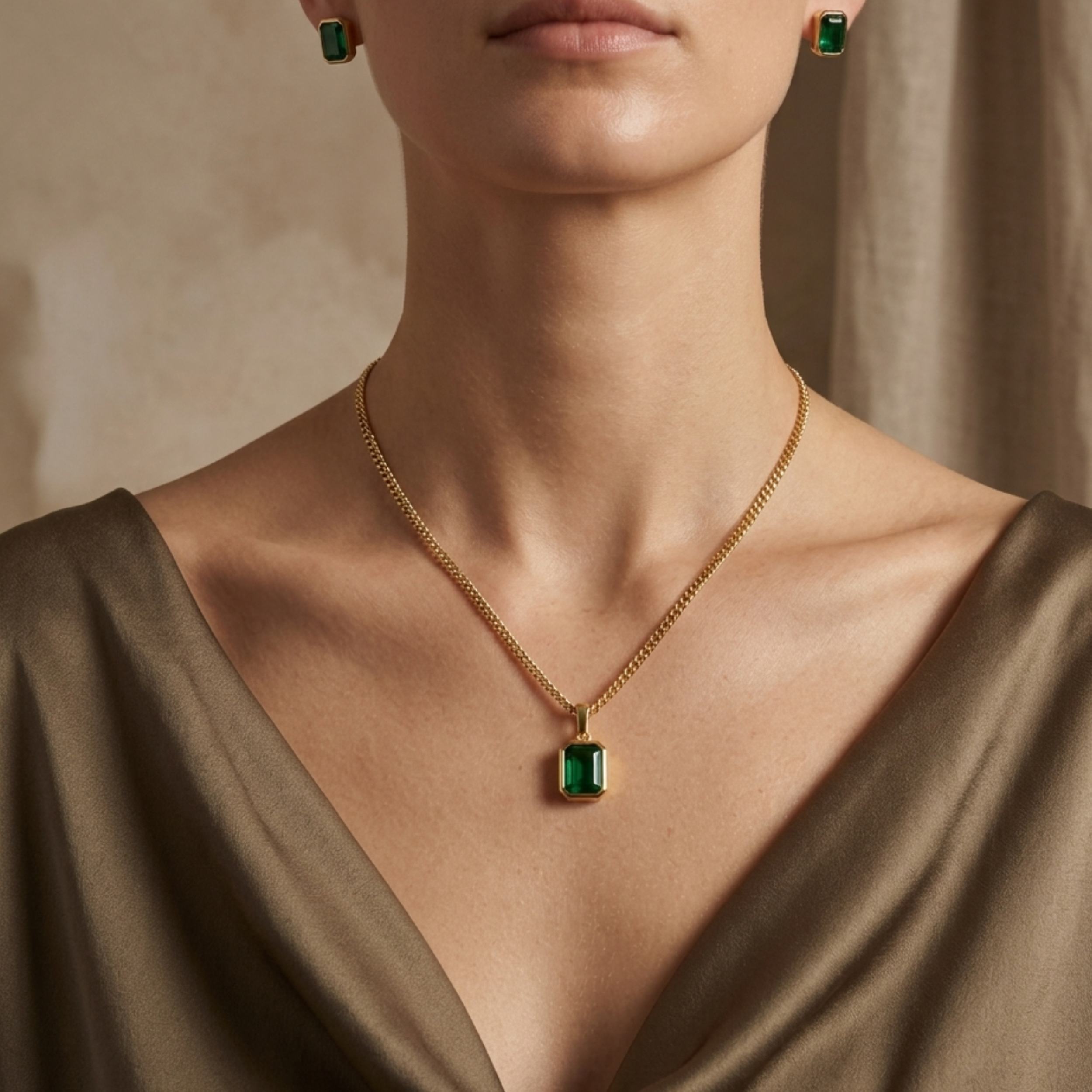 Verdezza Timeless Emerald Pendant Necklace