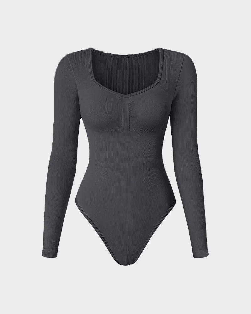 Seamless Long Sleeve V-Neck Bodysuit