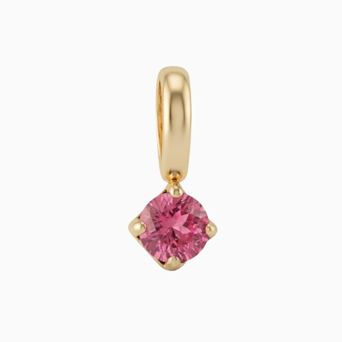 Charms - October Square Cut Birthstone Pendant