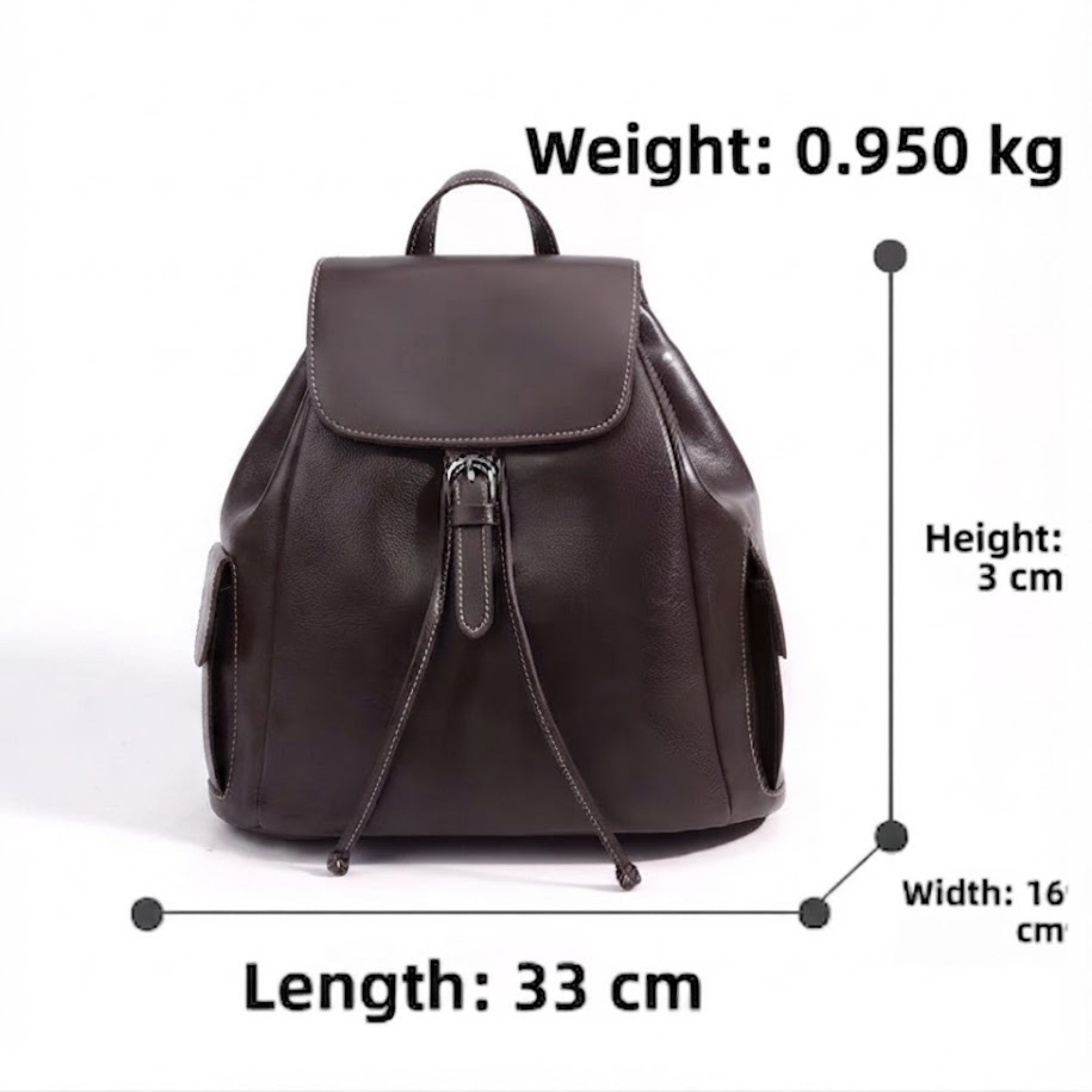 Justinia Leather Drawstring Backpack