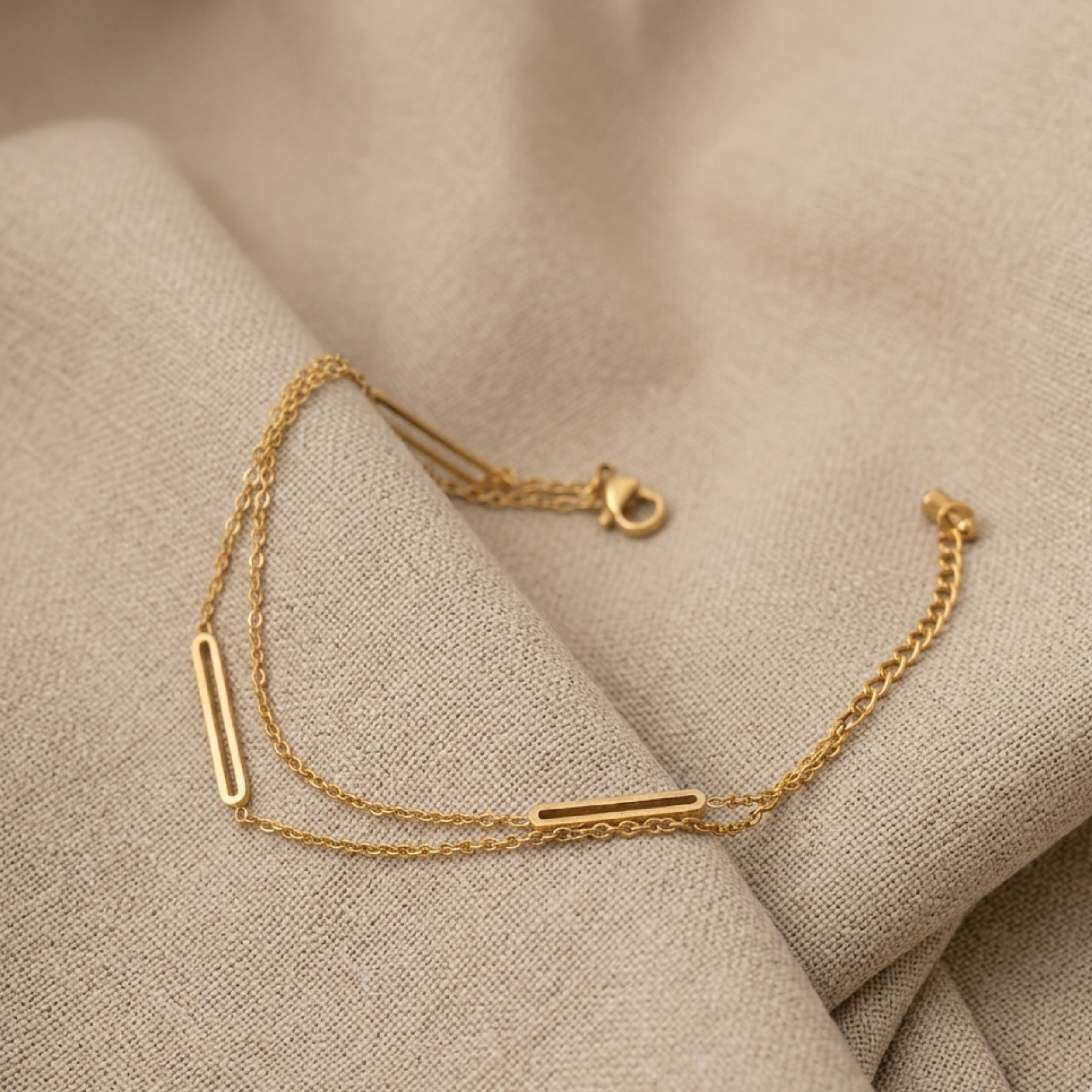 Arlisse Twin Chain Bar Bracelet