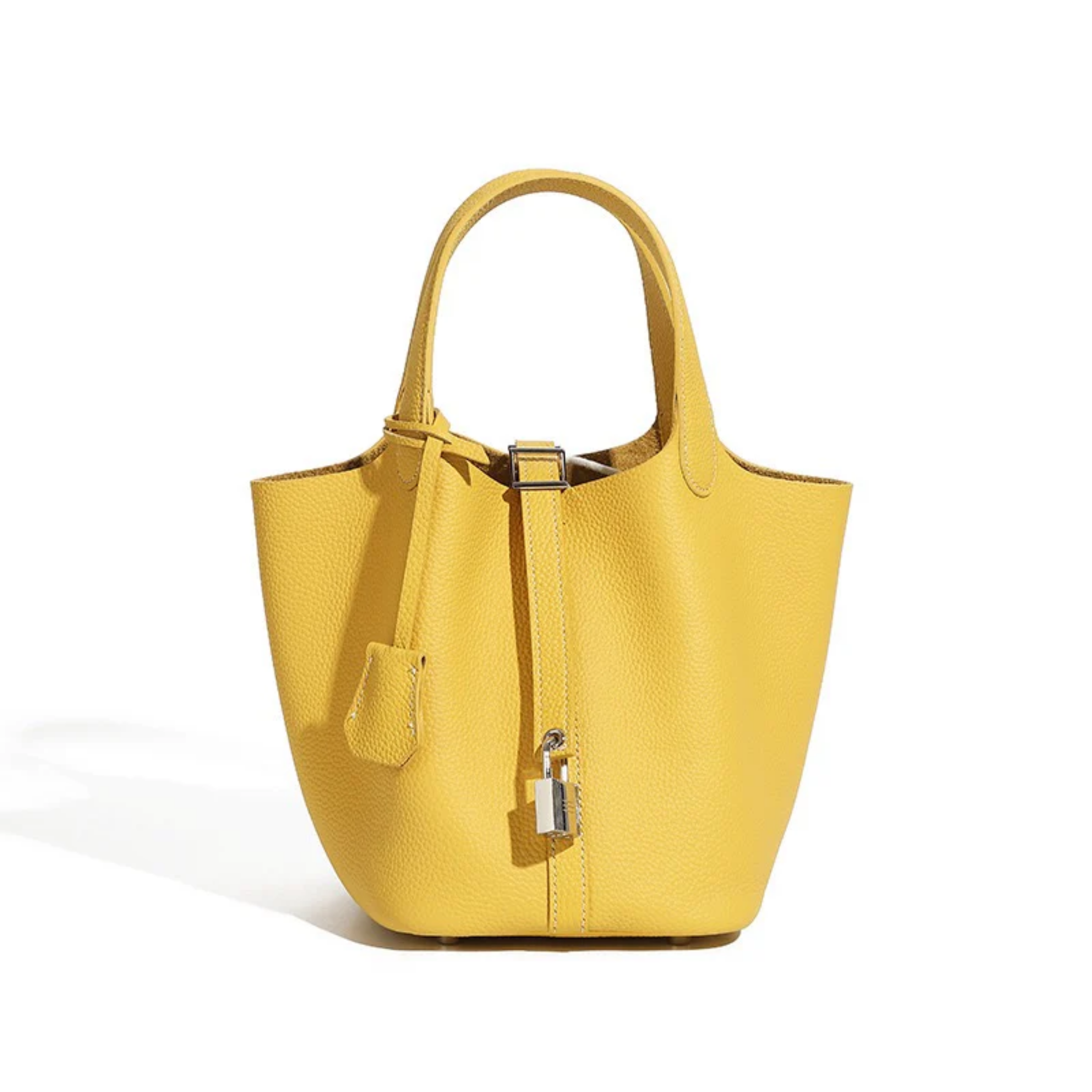 Lavelle Genuine Leather Buckle Basket Bag