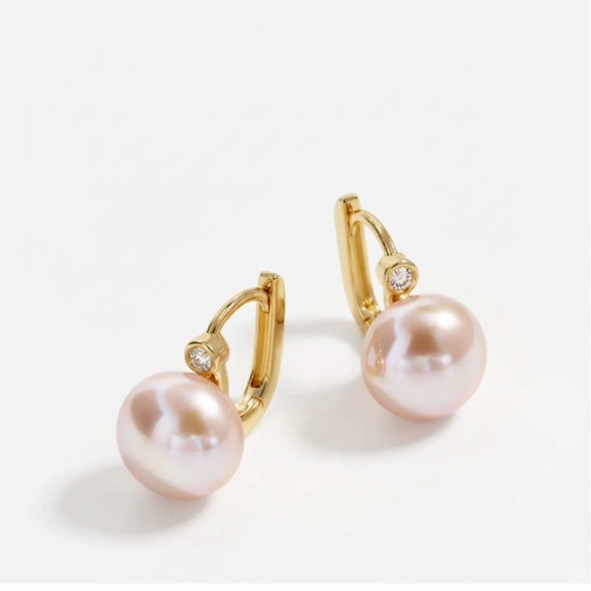 Rosé Champagne Pearl Earrings