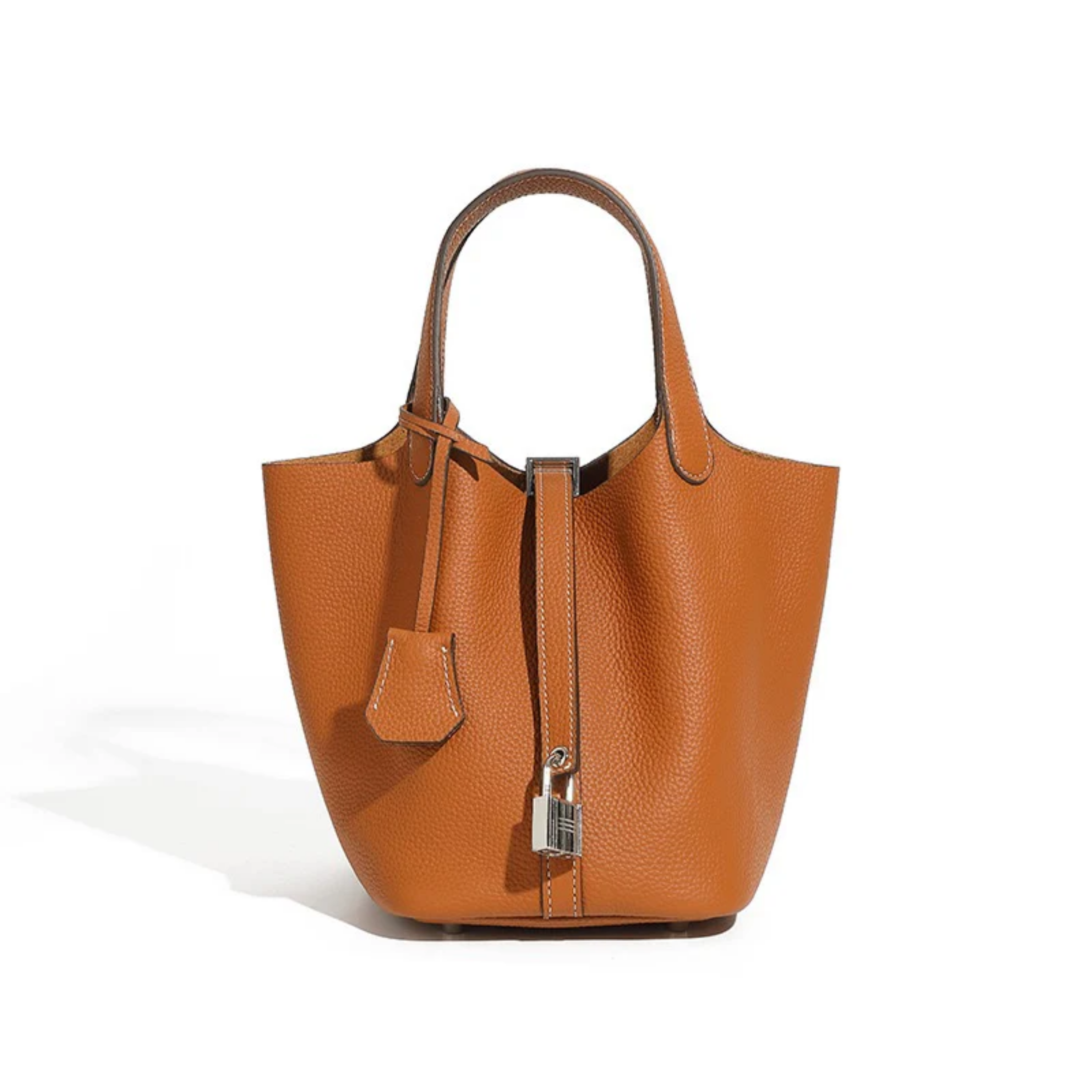 Lavelle Genuine Leather Buckle Basket Bag