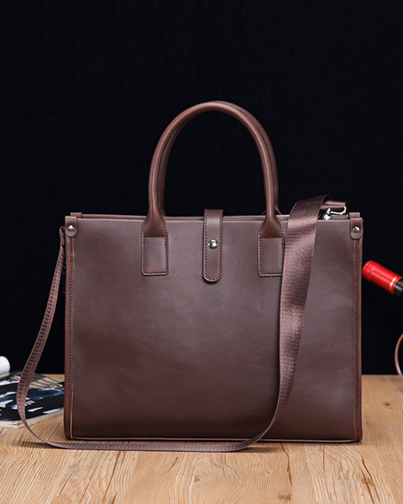 Executive Edge Premium Leather Laptop Briefcase