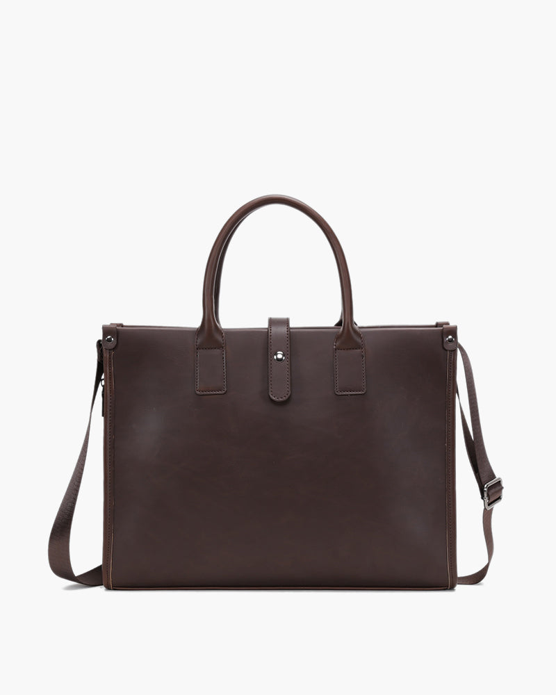 Executive Edge Premium Leather Laptop Briefcase