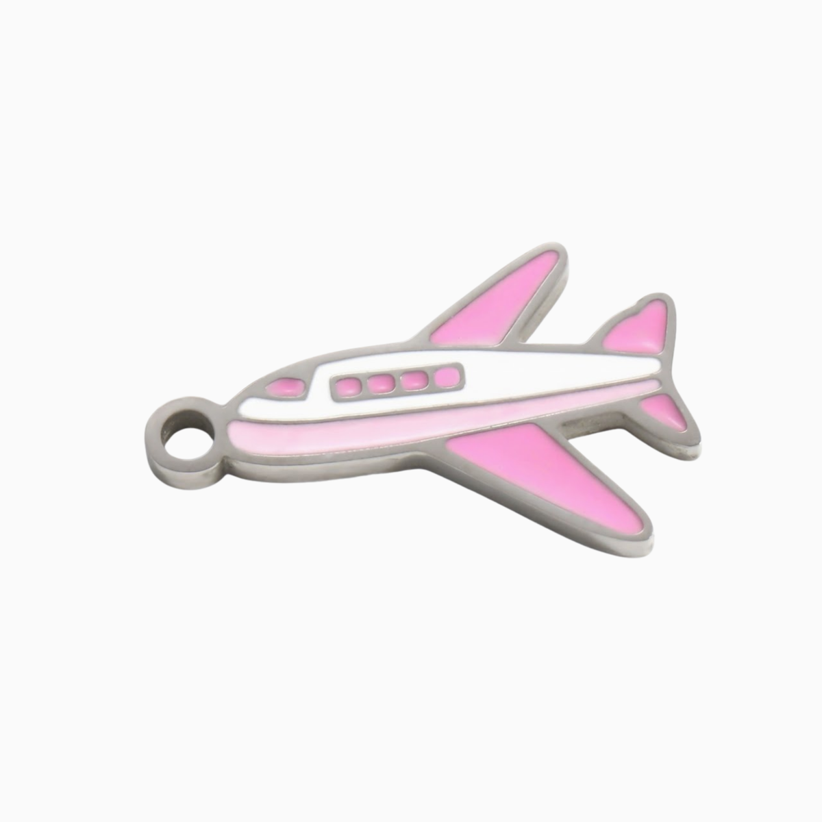 Charms - Silver Pink Jet Pendant