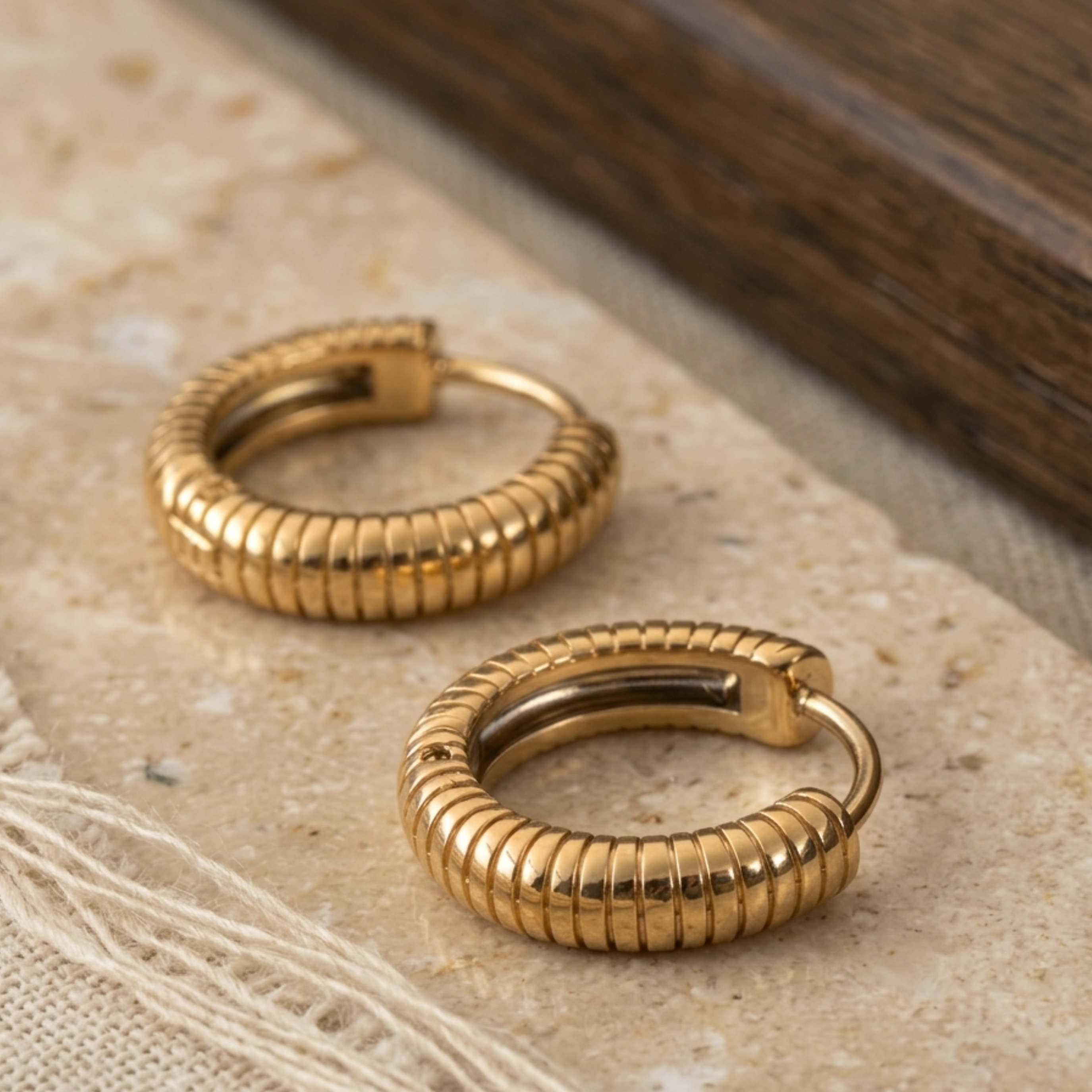 Jovelle Classic Textured Hoops