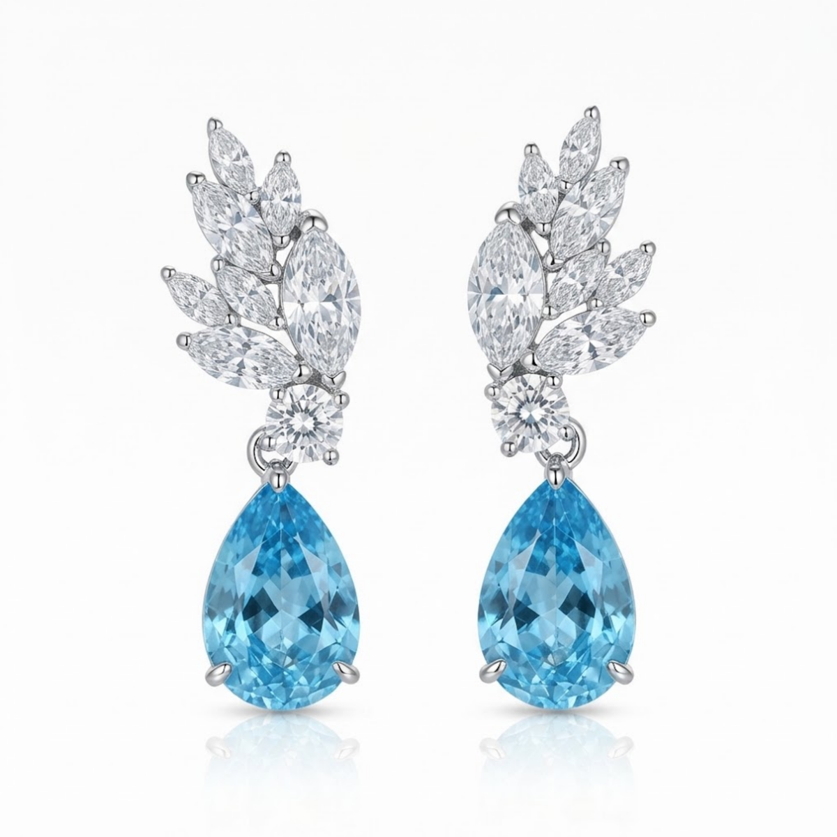 Anora Pear Cluster Drop Earrings