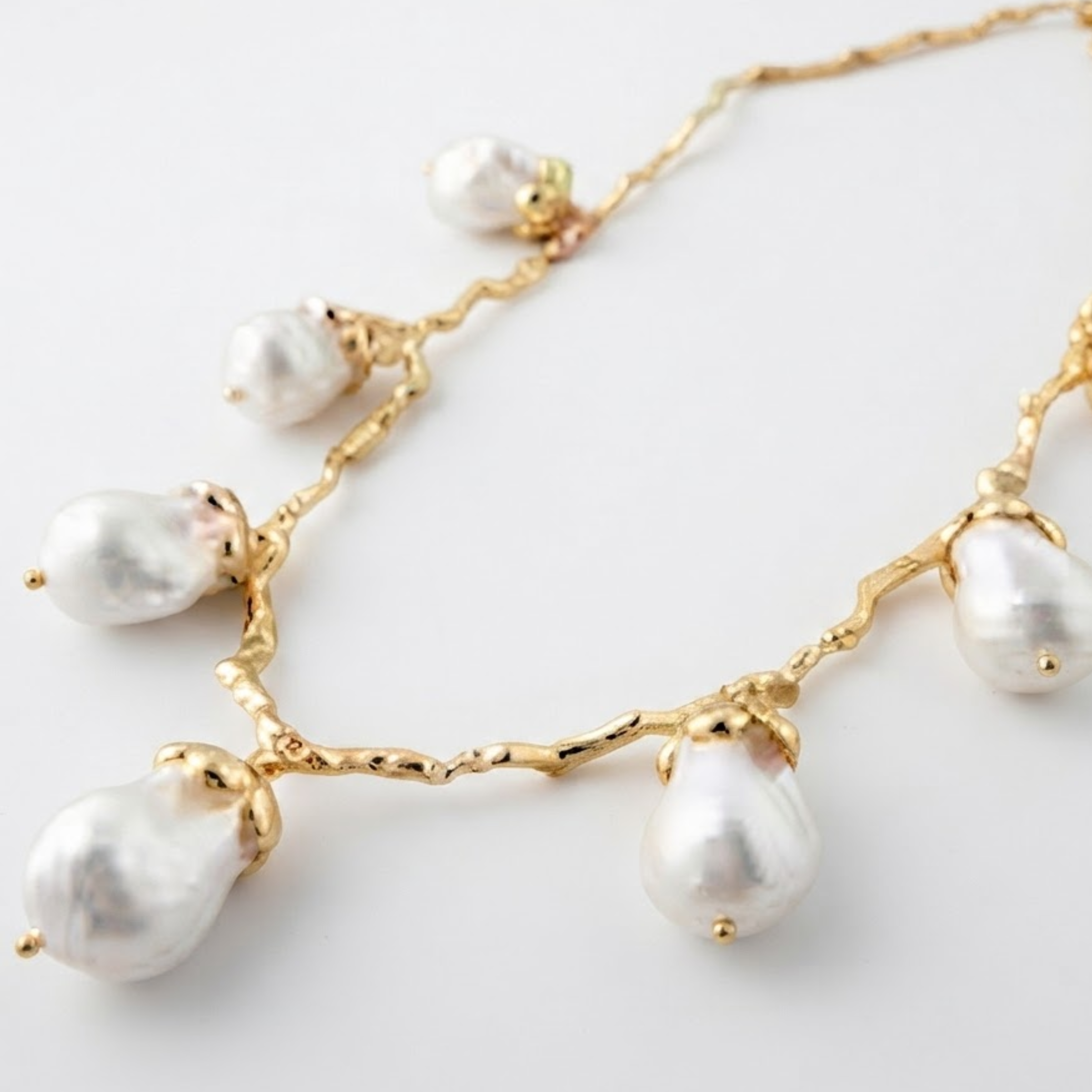 Collana Asteria con maglie e perle a conchiglia marina