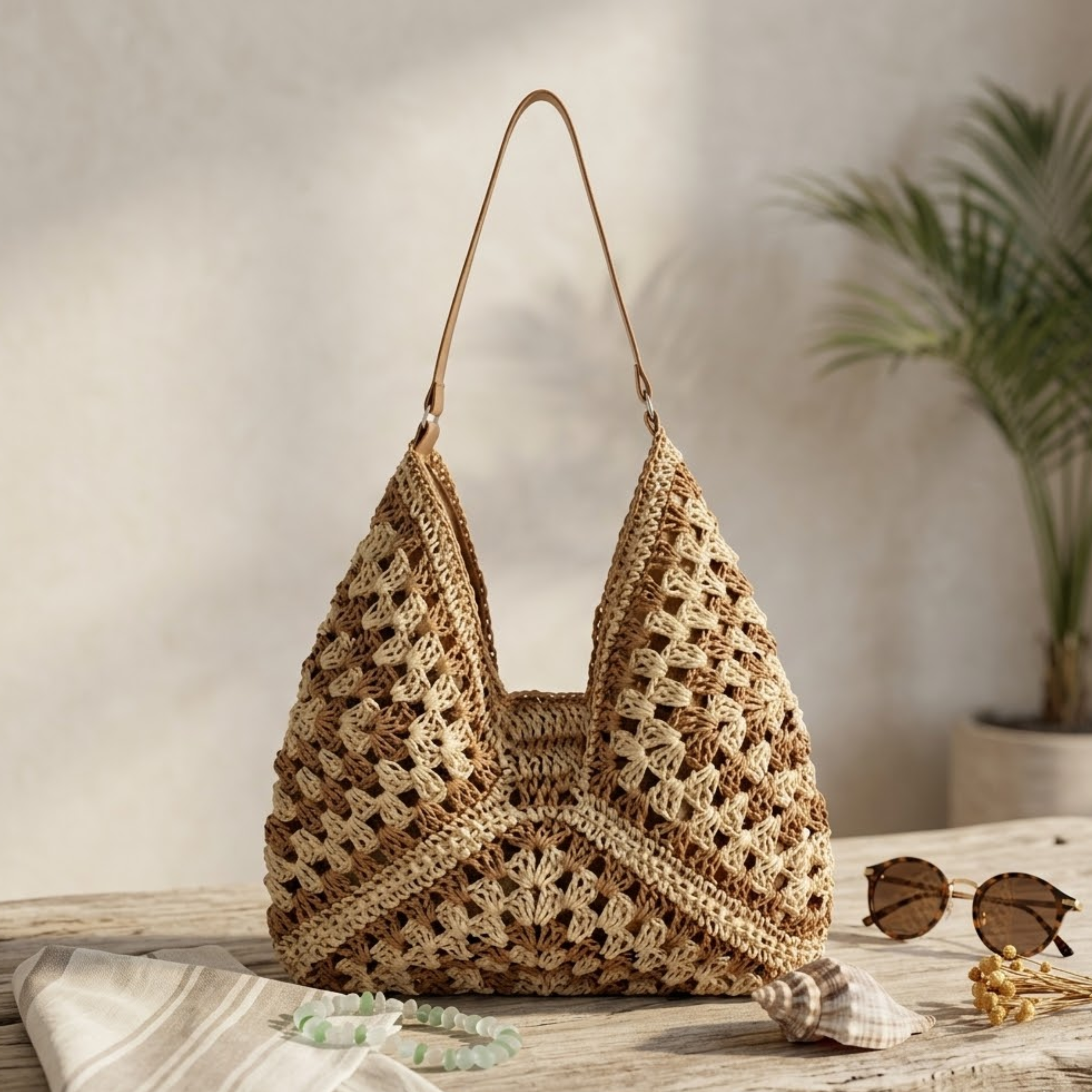 Summer Bohemian Braided Straw Tote – Sustainable Bag
