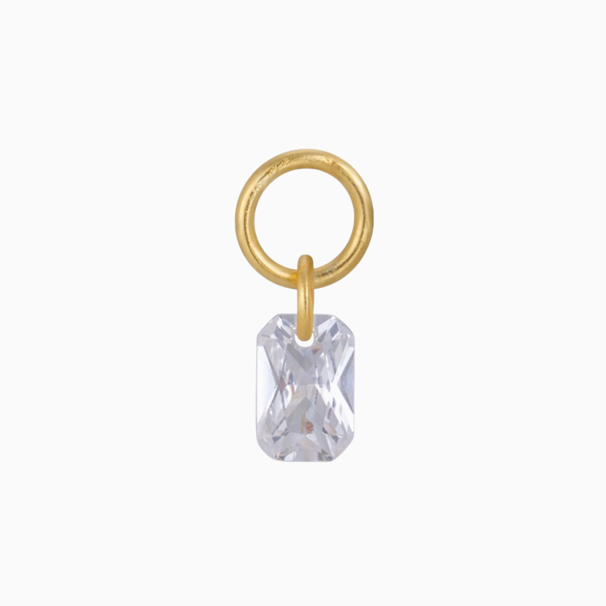 Charms - Rectangle Crystal Clear Pendant