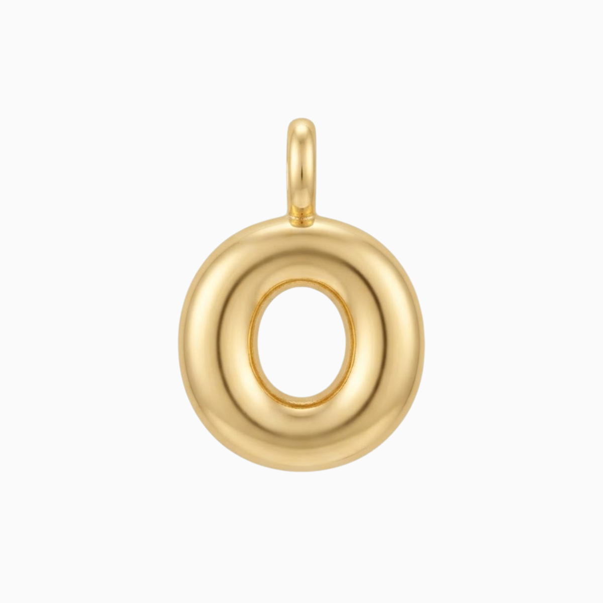 Breloques - Pendentif lettre O bulle dorée