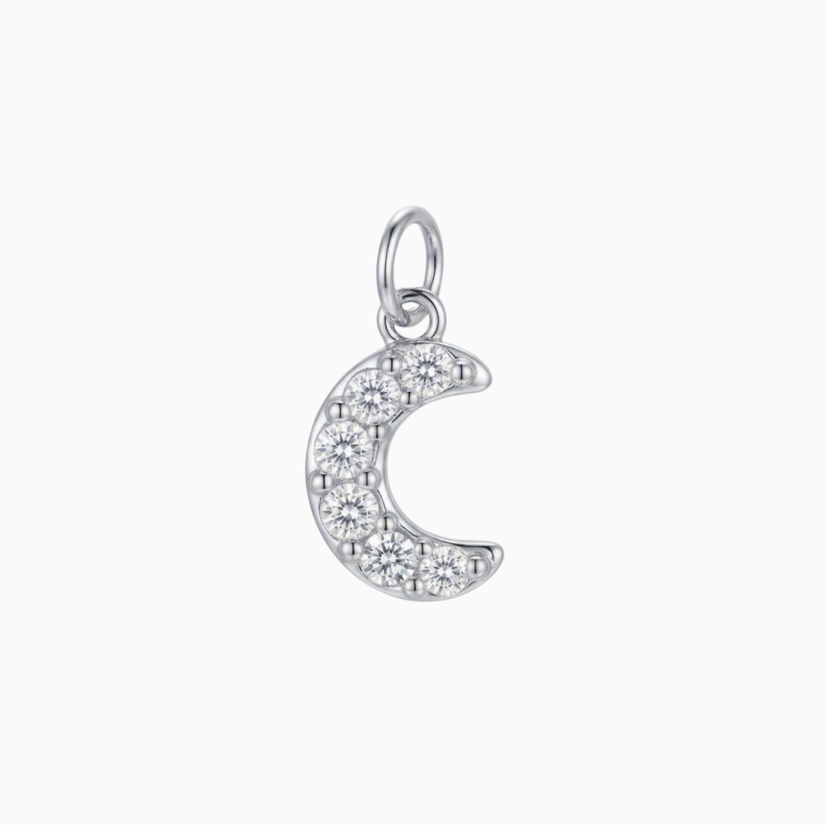 Pendentifs - Pendentif lune croissante argentée