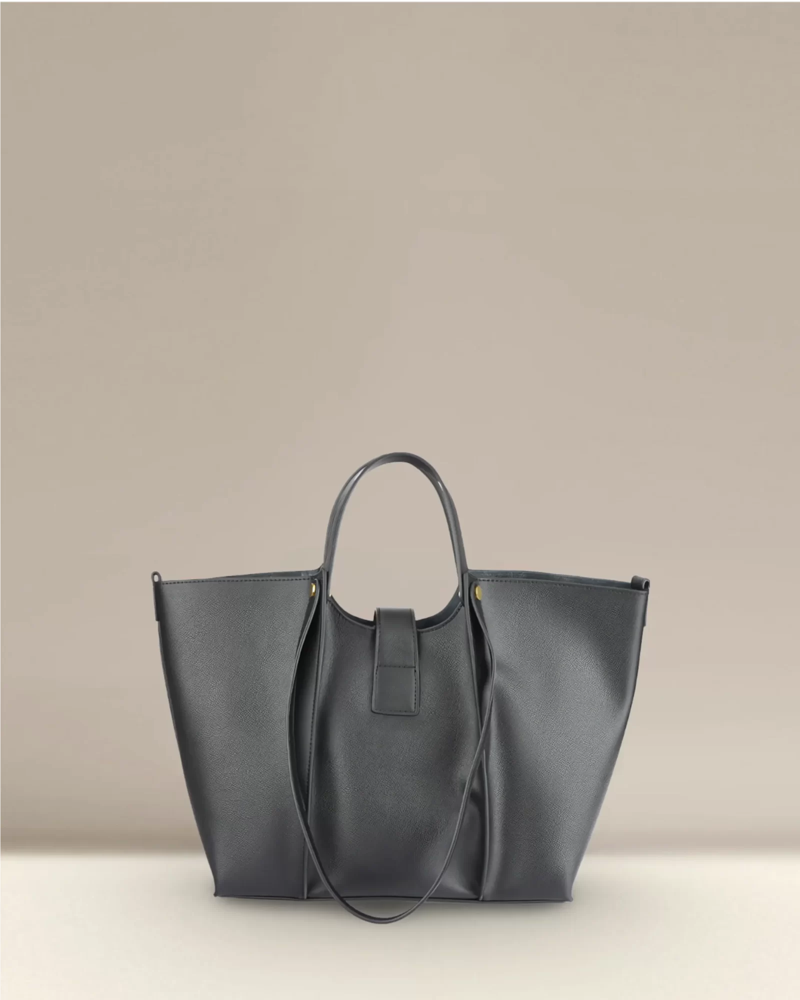 Elegant Versatility Leather Bucket Tote