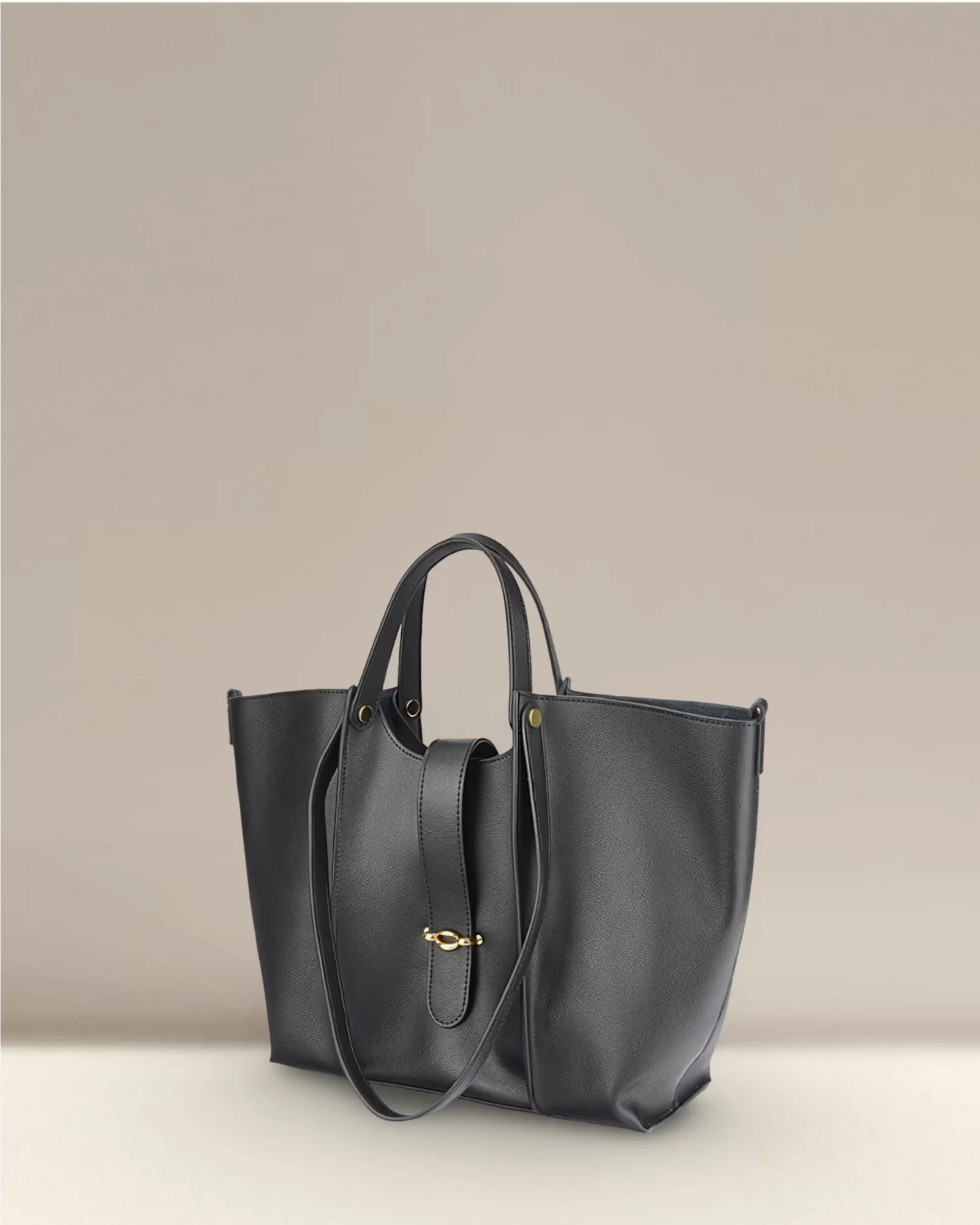 Elegant Versatility Leather Bucket Tote