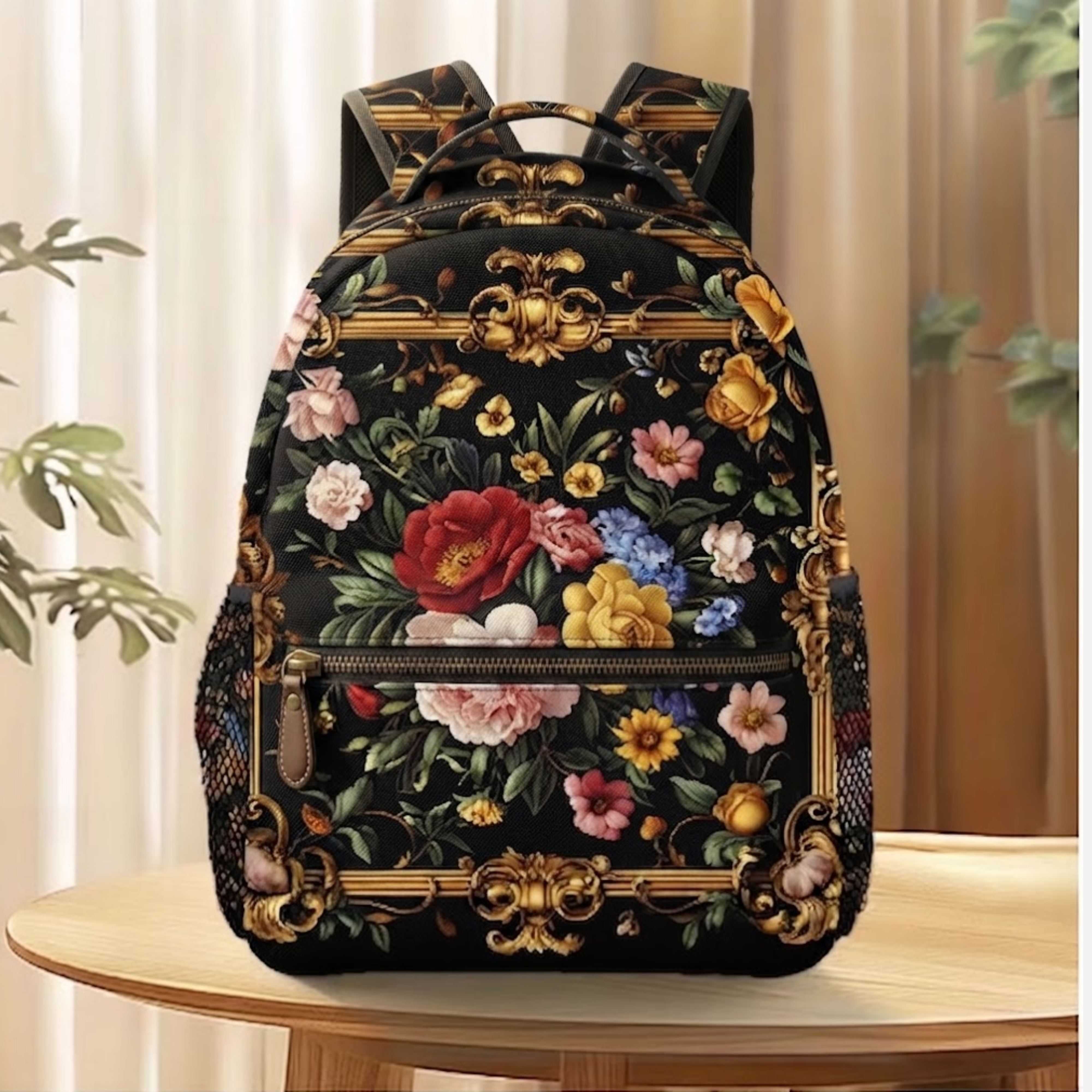 Roselle Elegant Floral Backpack