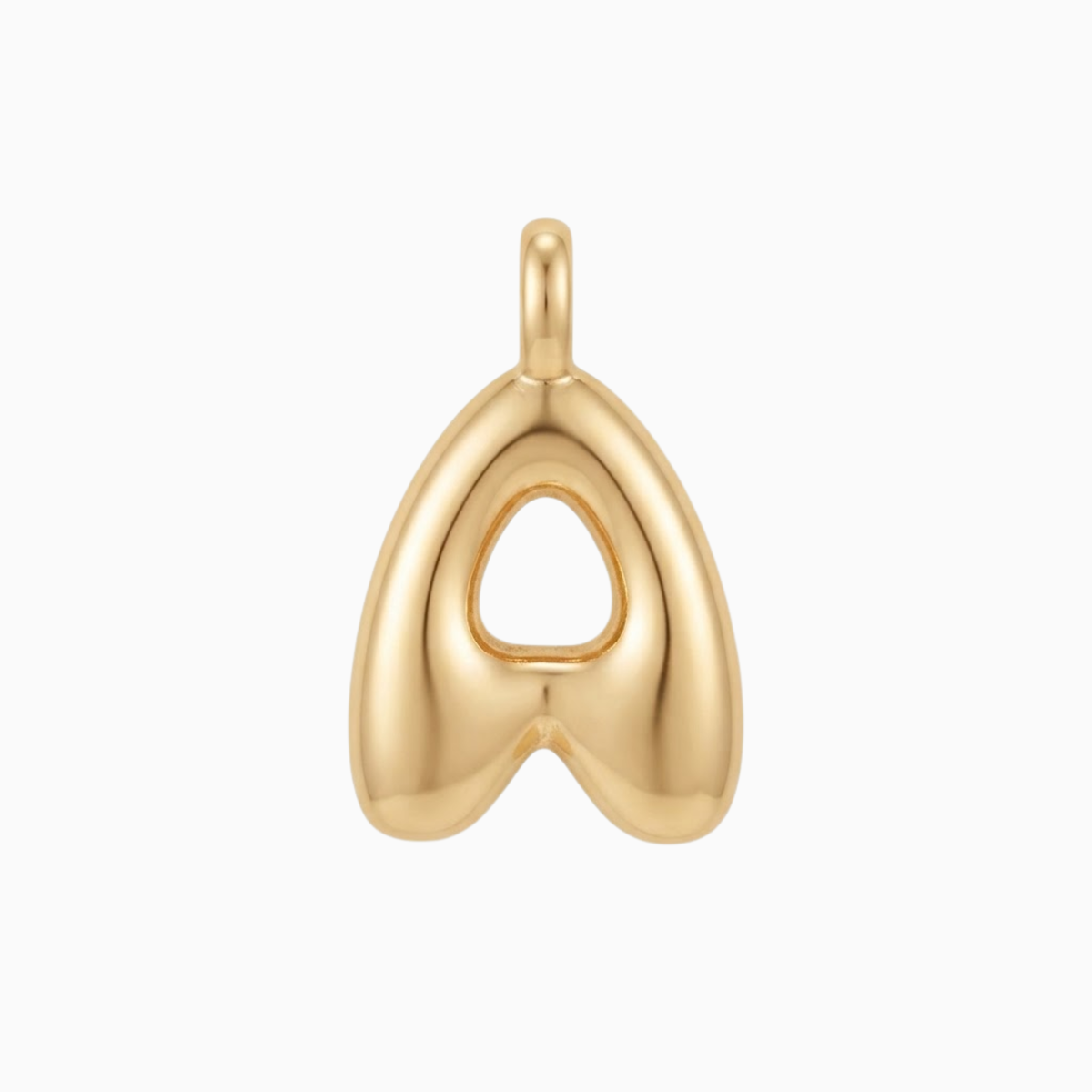 Charms - Gold Bubble Letter A Pendant