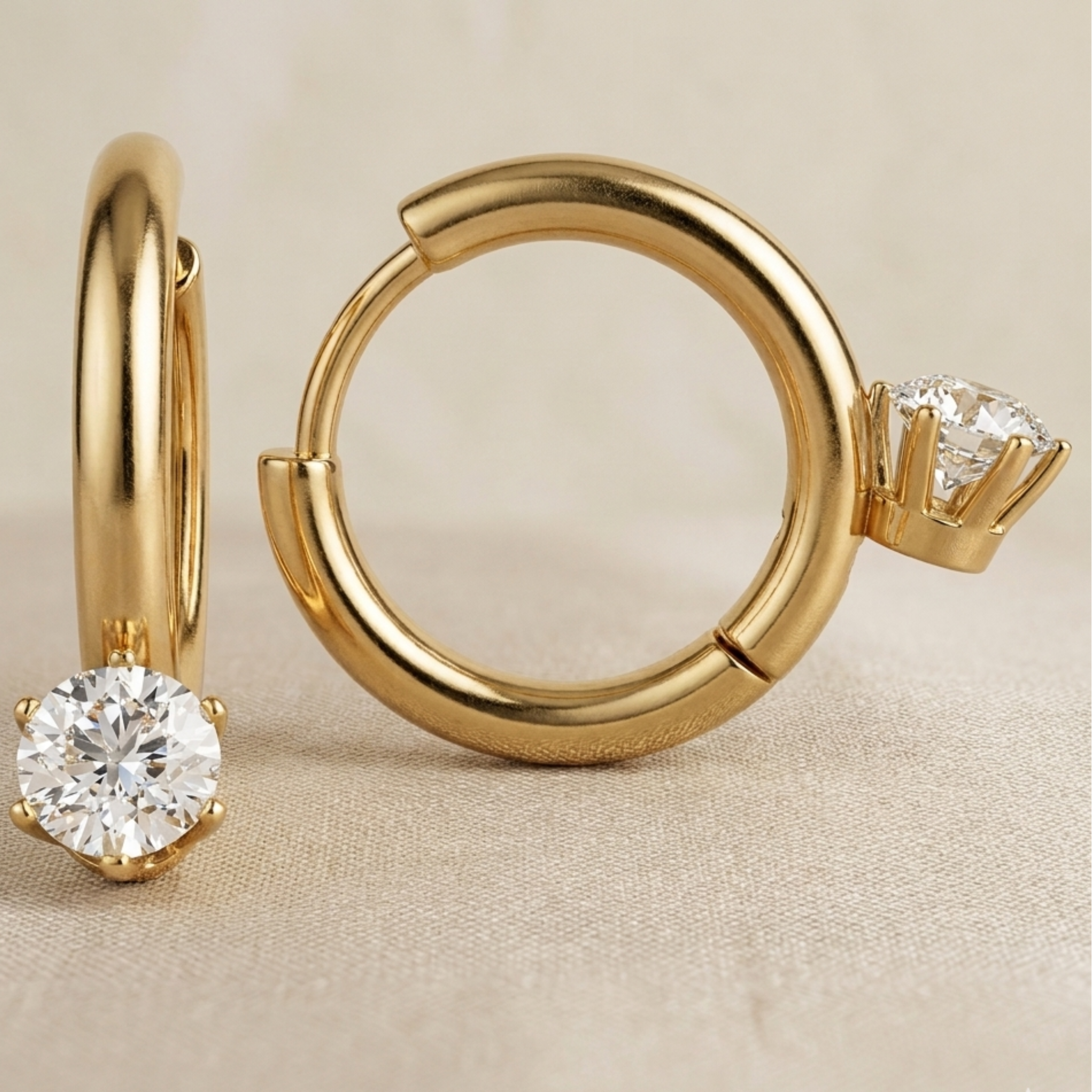 Hovira Glow Solitaire Hoop Earrings