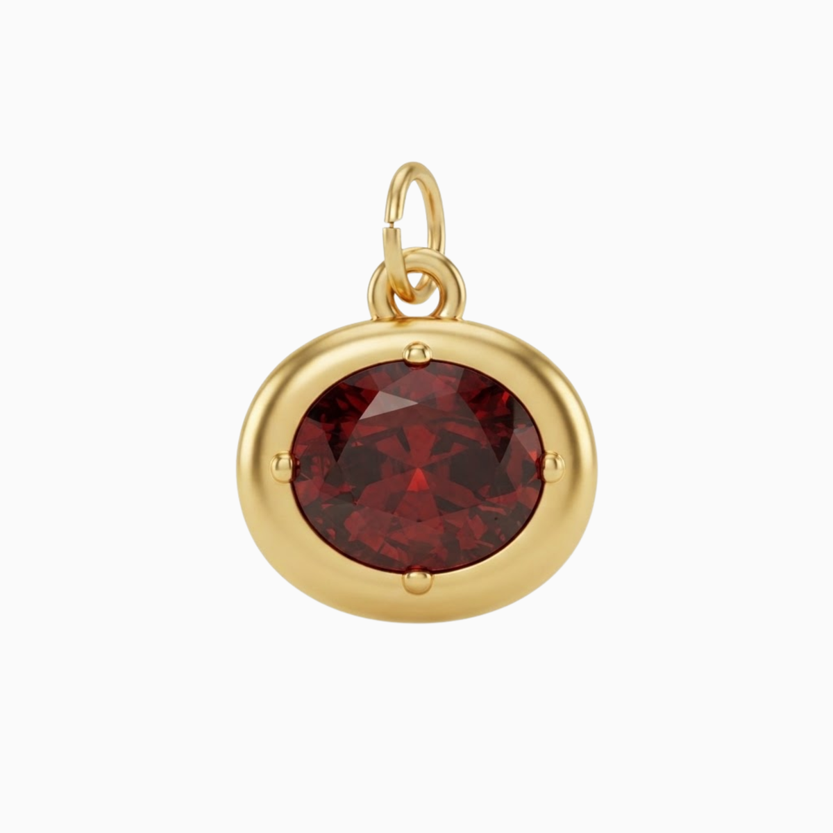 Charms - January Oval Cut Birthstone Pendant