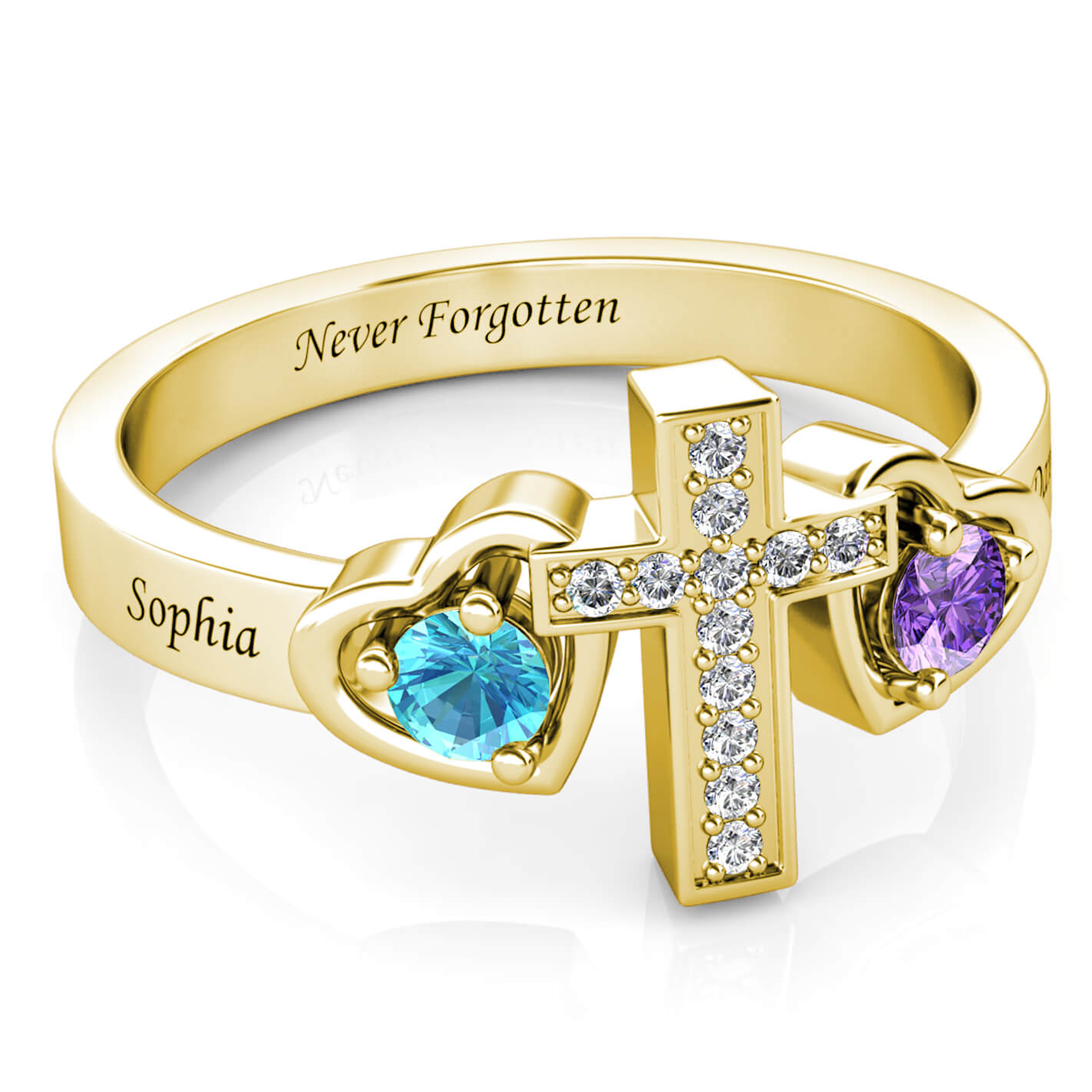 Custom Engraved 925 Sterling Silver Ring with Zircon Stones – Personalized Jewelry for Women
