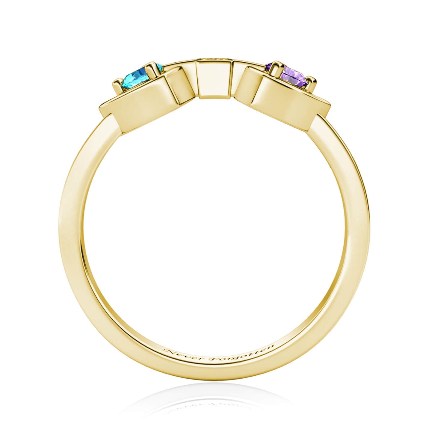 Custom Engraved 925 Sterling Silver Ring with Zircon Stones – Personalized Jewelry for Women