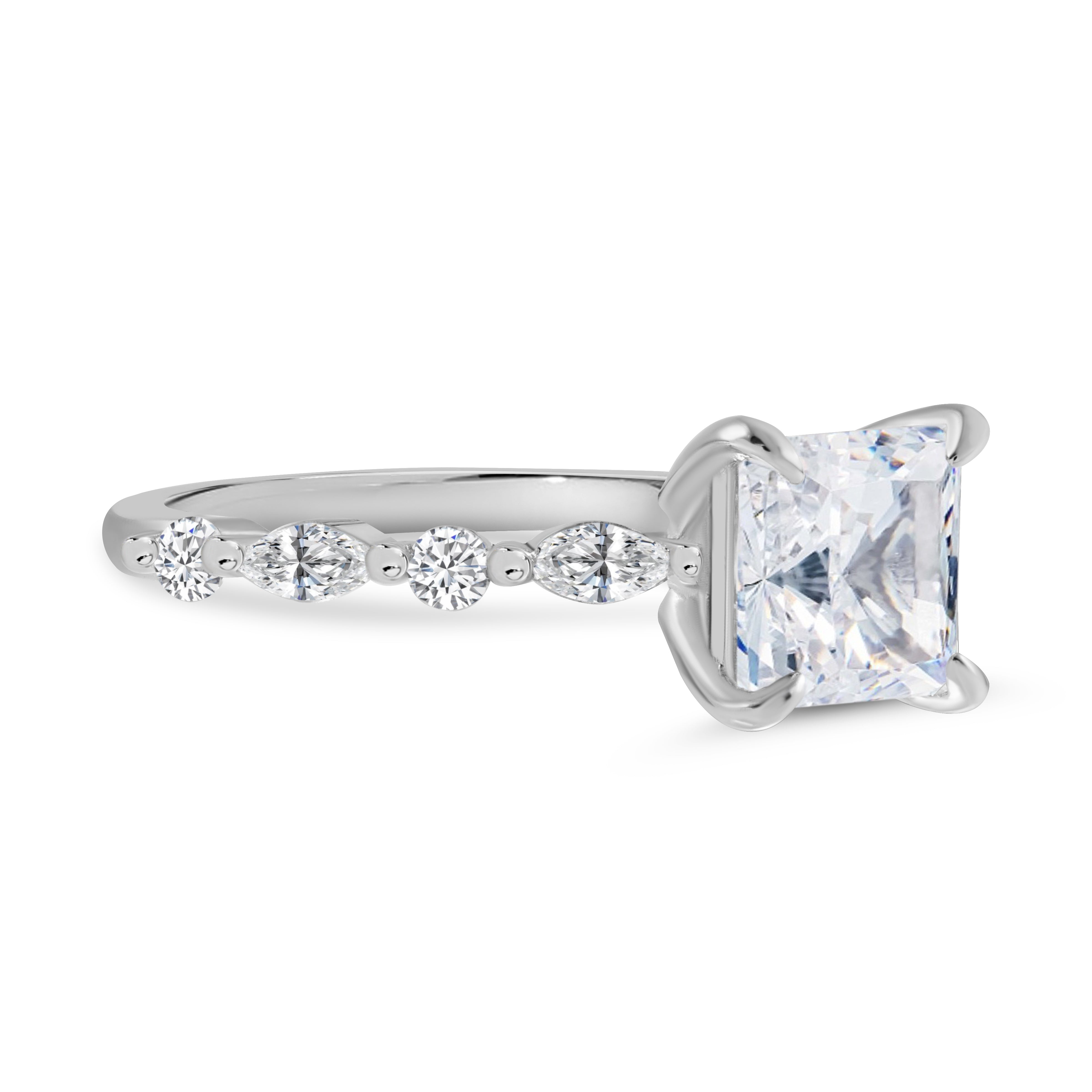 Everlasting Grace Moissanite Engagement Sterling Silver Ring