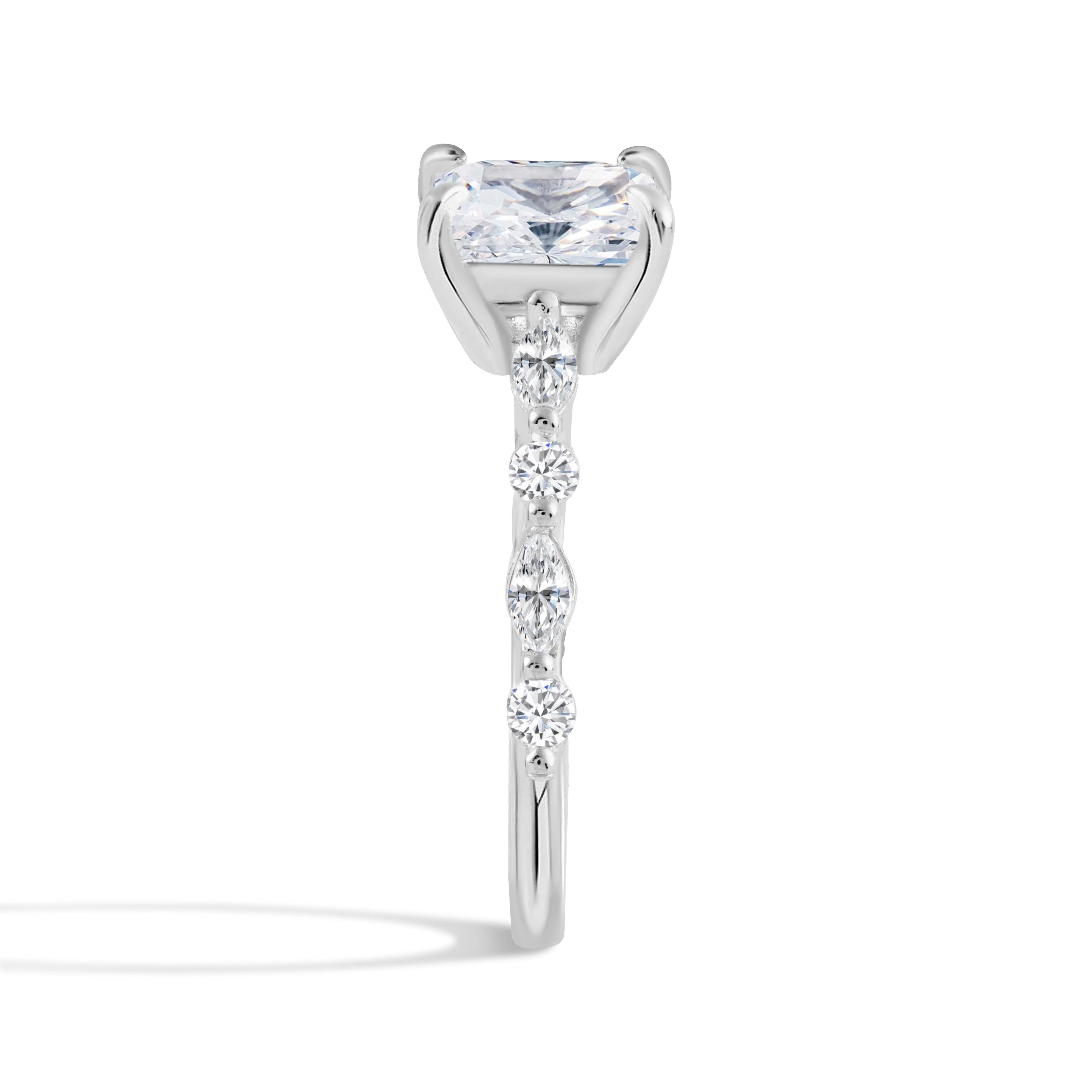Everlasting Grace Moissanite Engagement Sterling Silver Ring