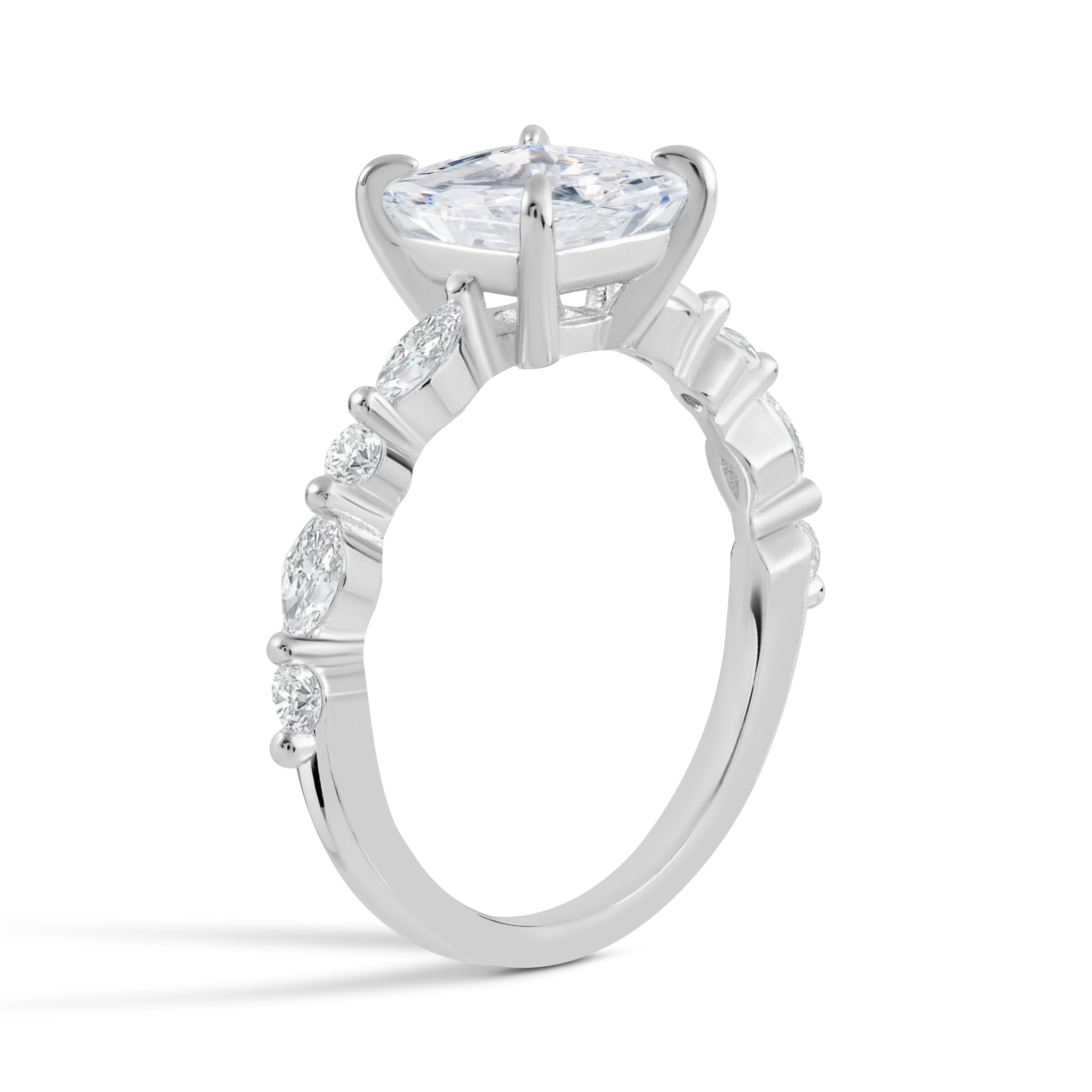 Everlasting Grace Moissanite Engagement Sterling Silver Ring