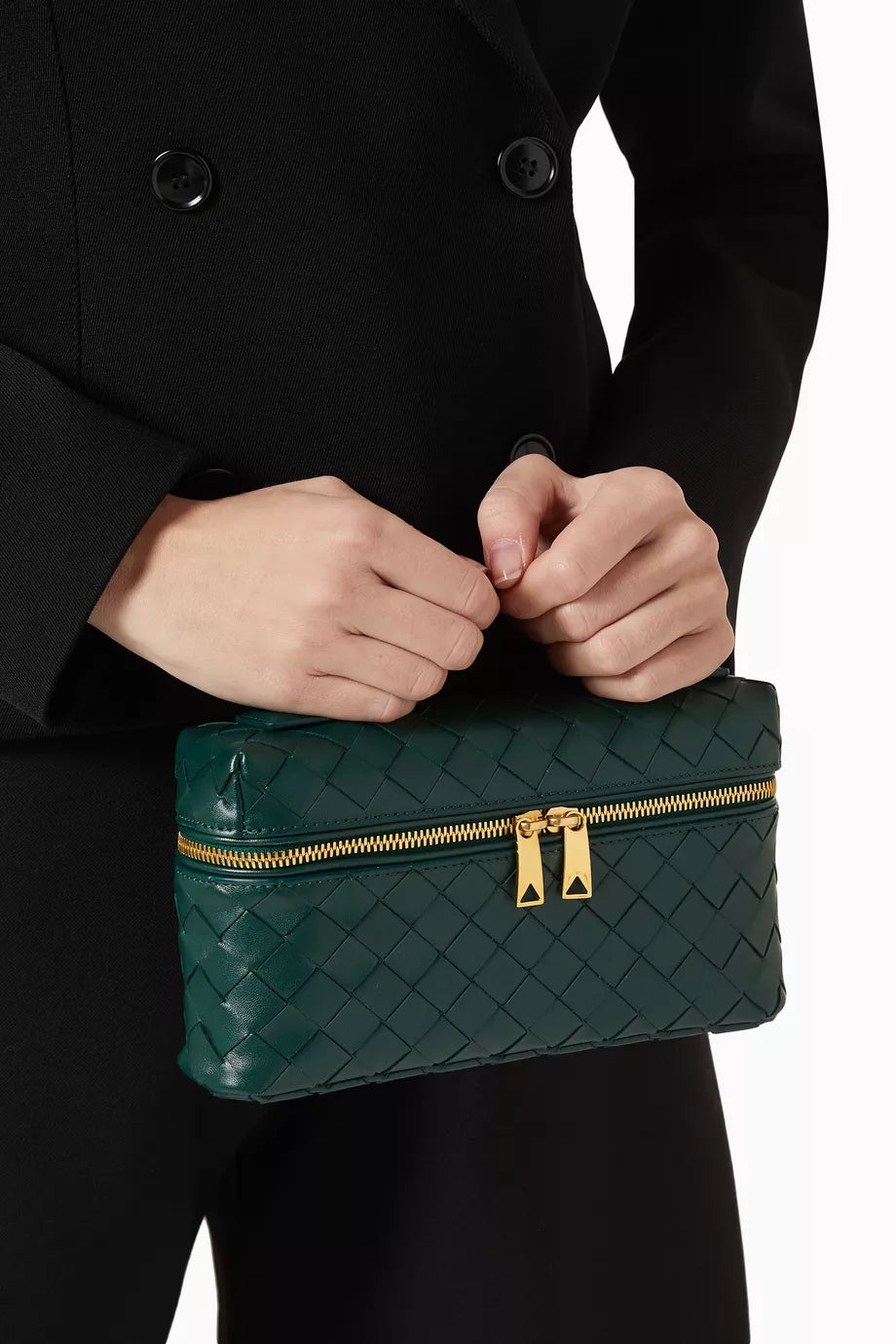 Woven Vegan Leather Handbag
