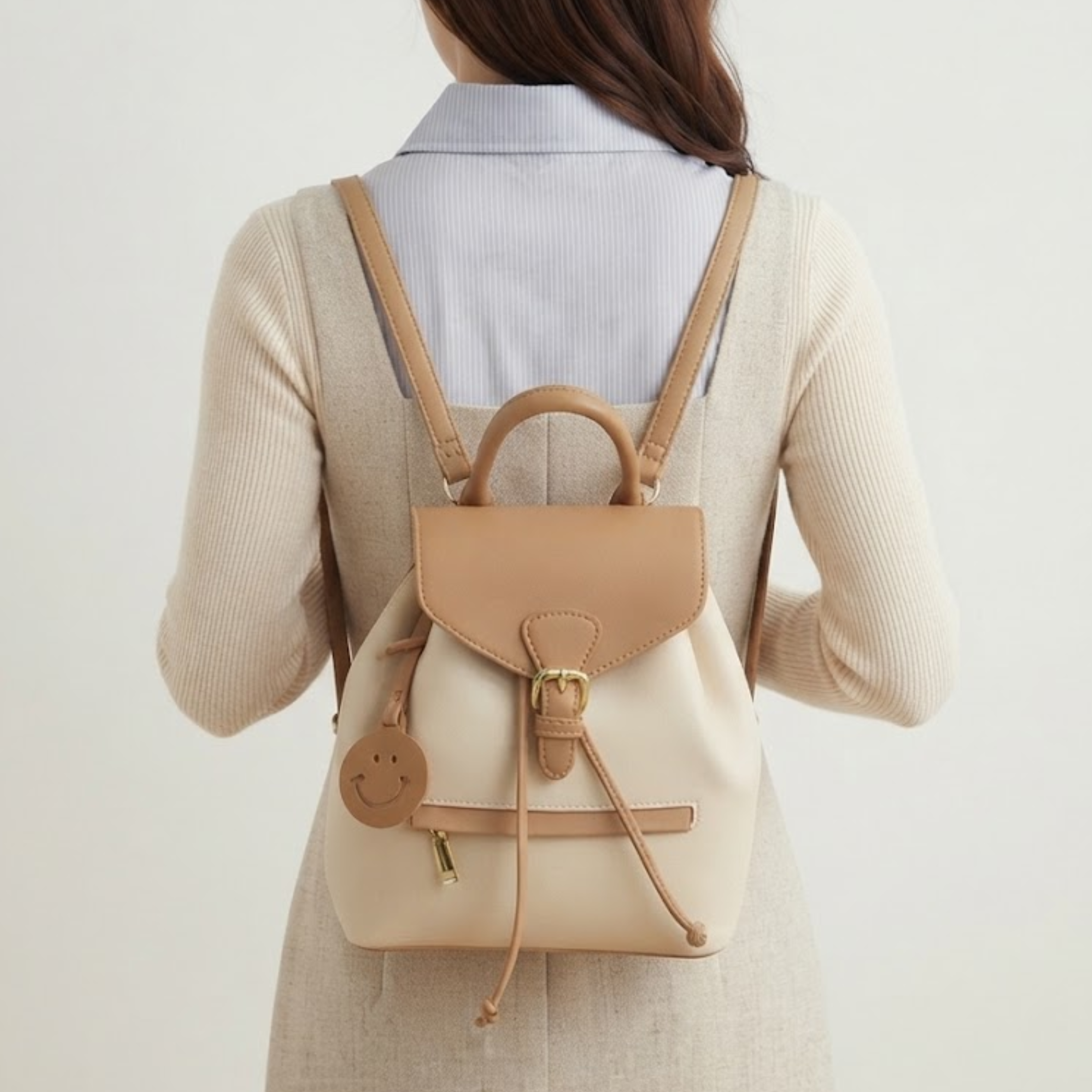 Sac à dos en cuir bicolore Annie Sunny Smile