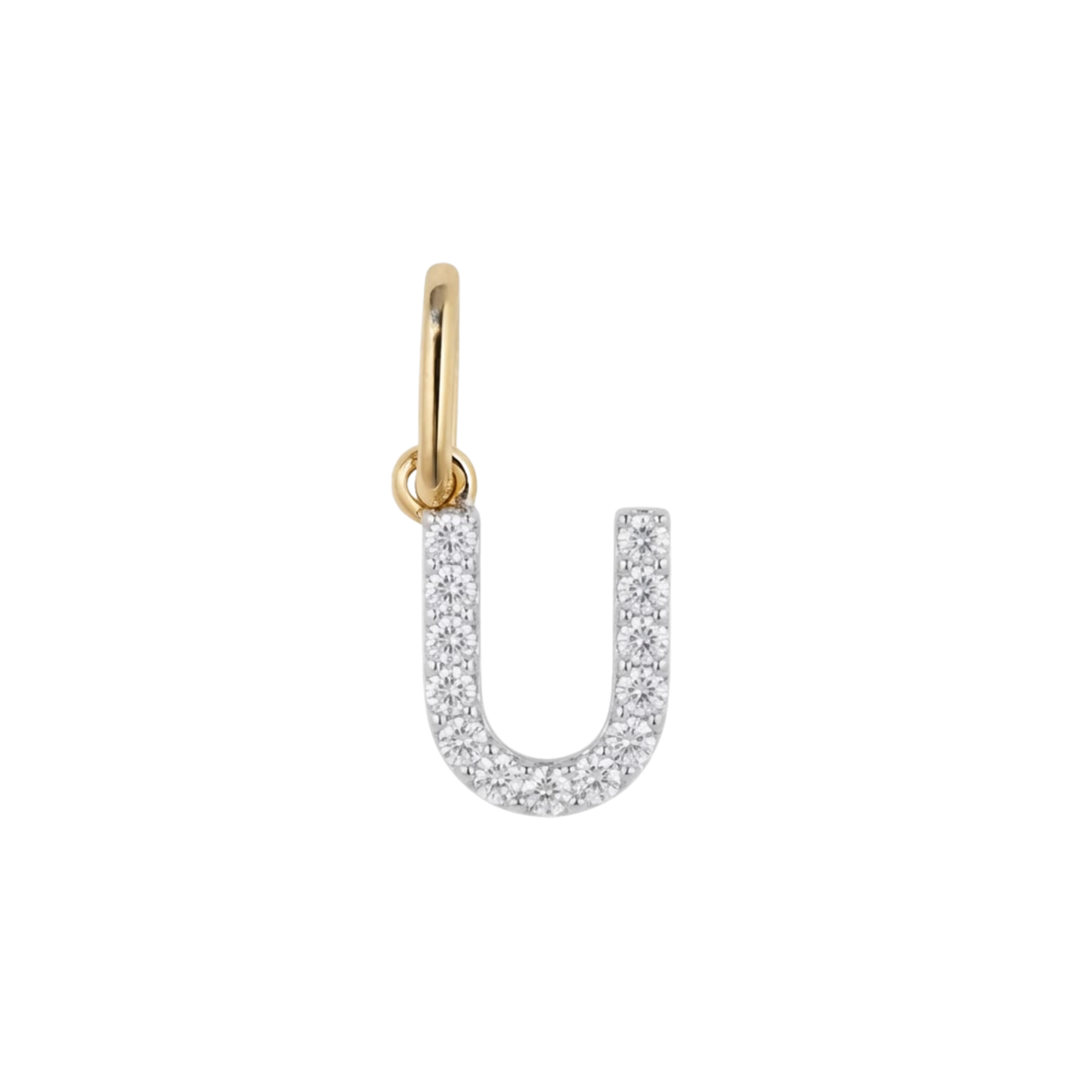 Charms - Jeweled Letter U Pendant