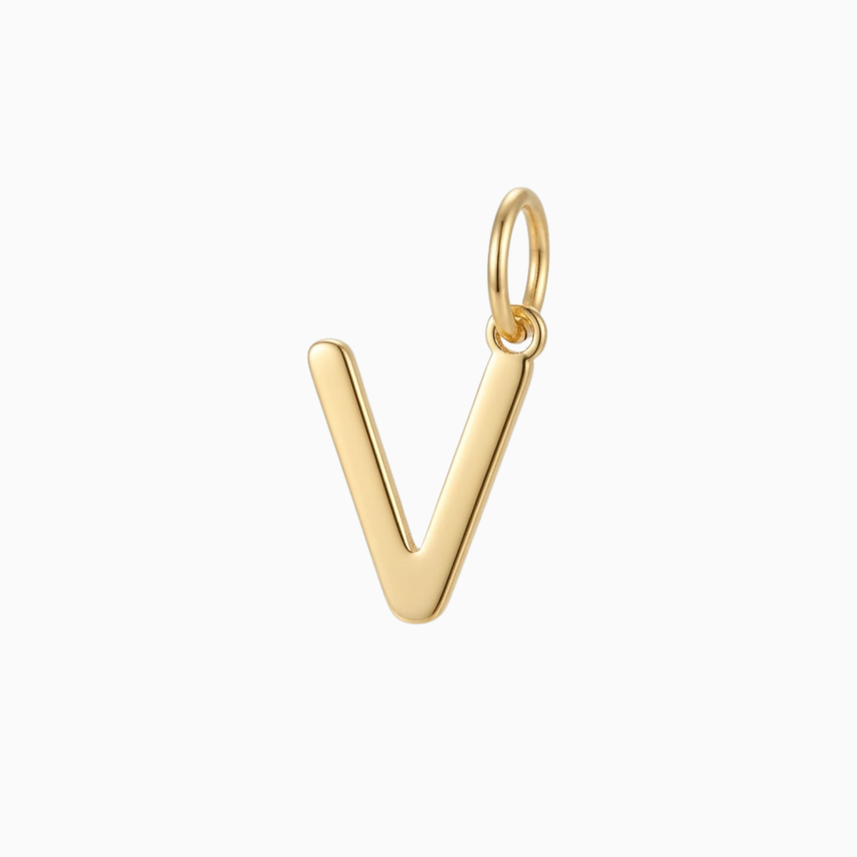Charms - Gold Initial V Pendant