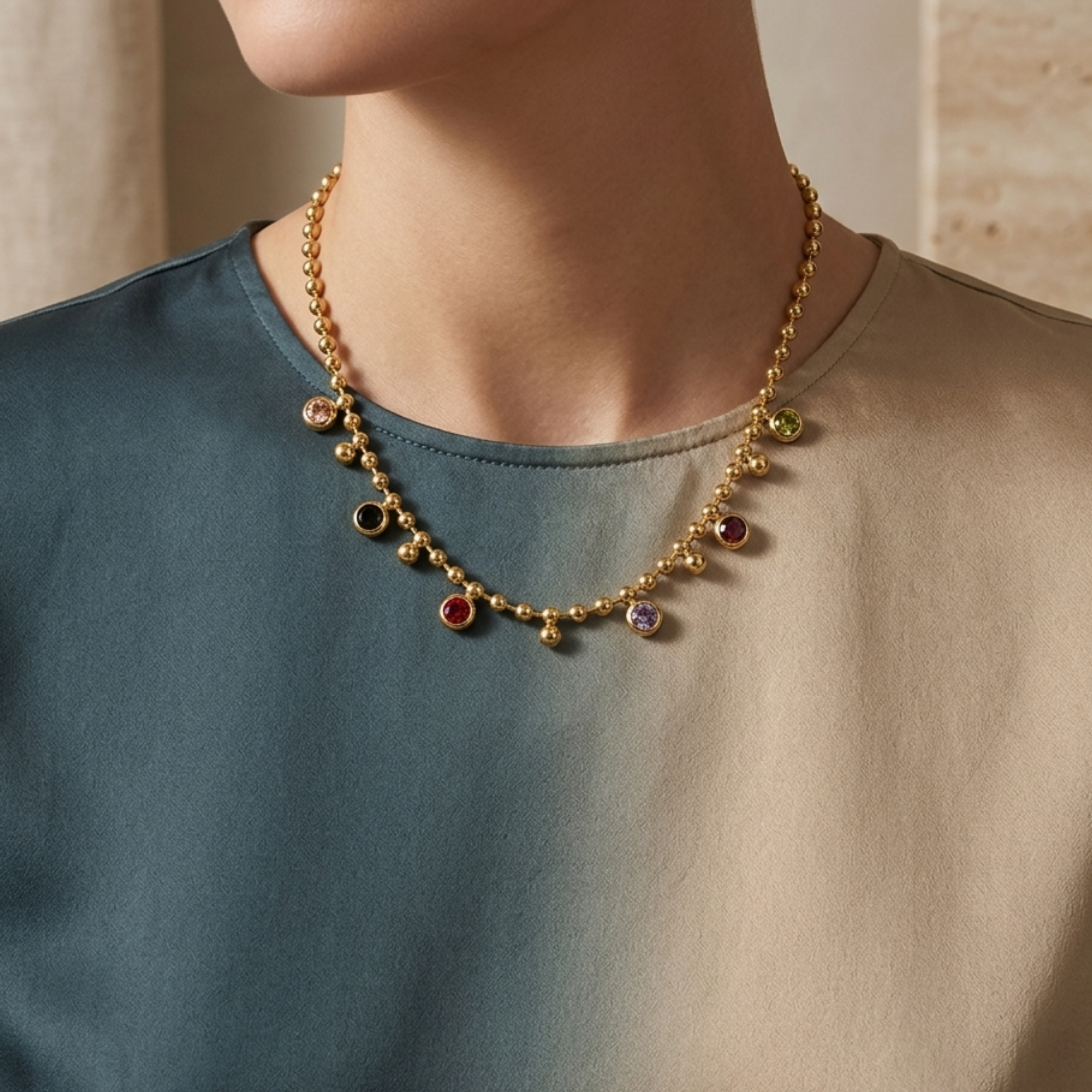Isolde Crystal Layered Necklace