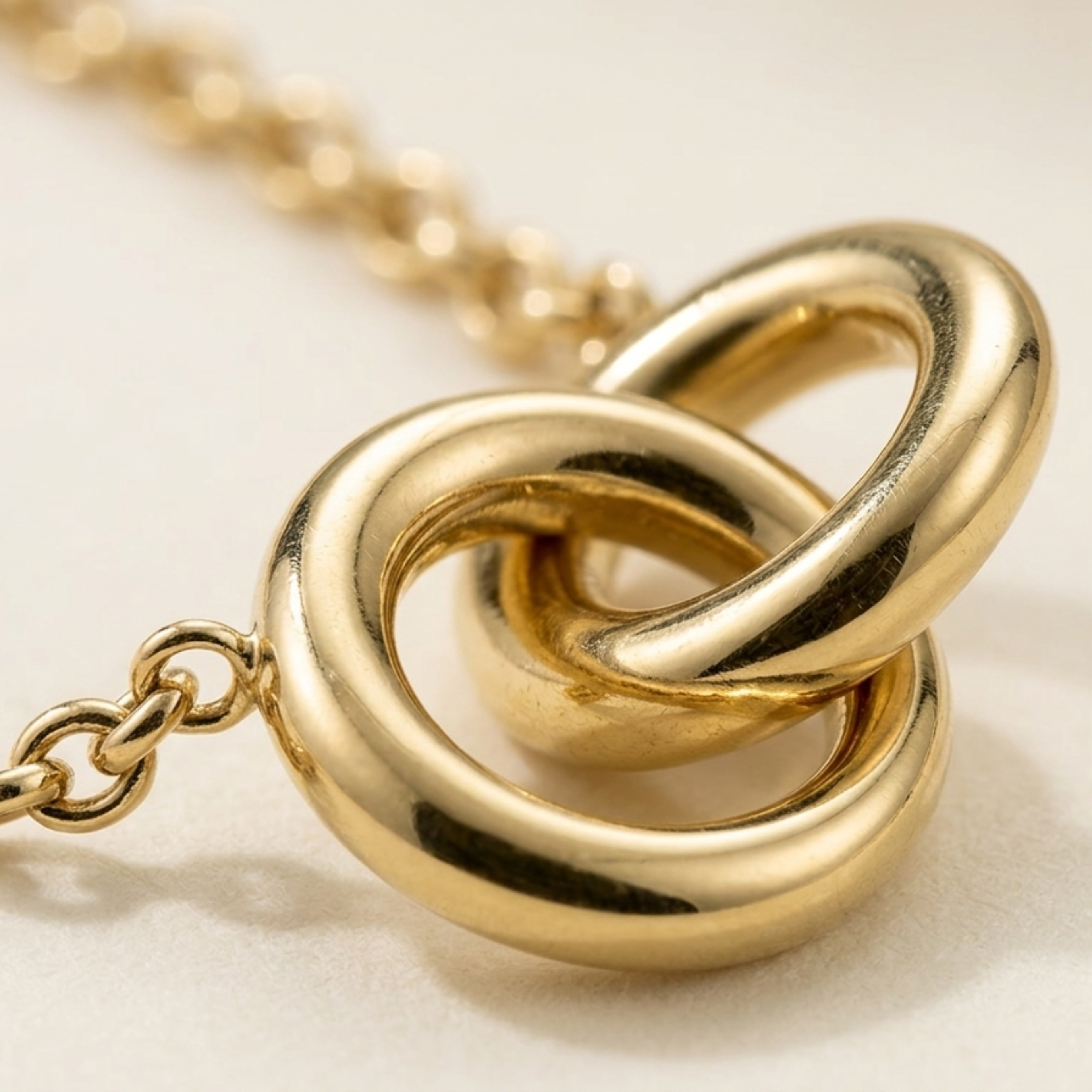 Veloure InterLock Gold Chain Necklace