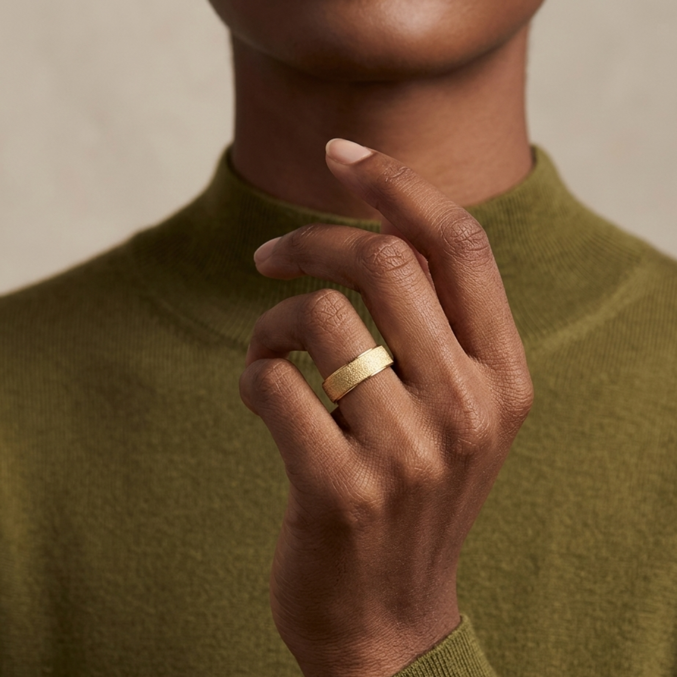 Vibia Brushed Gold Band