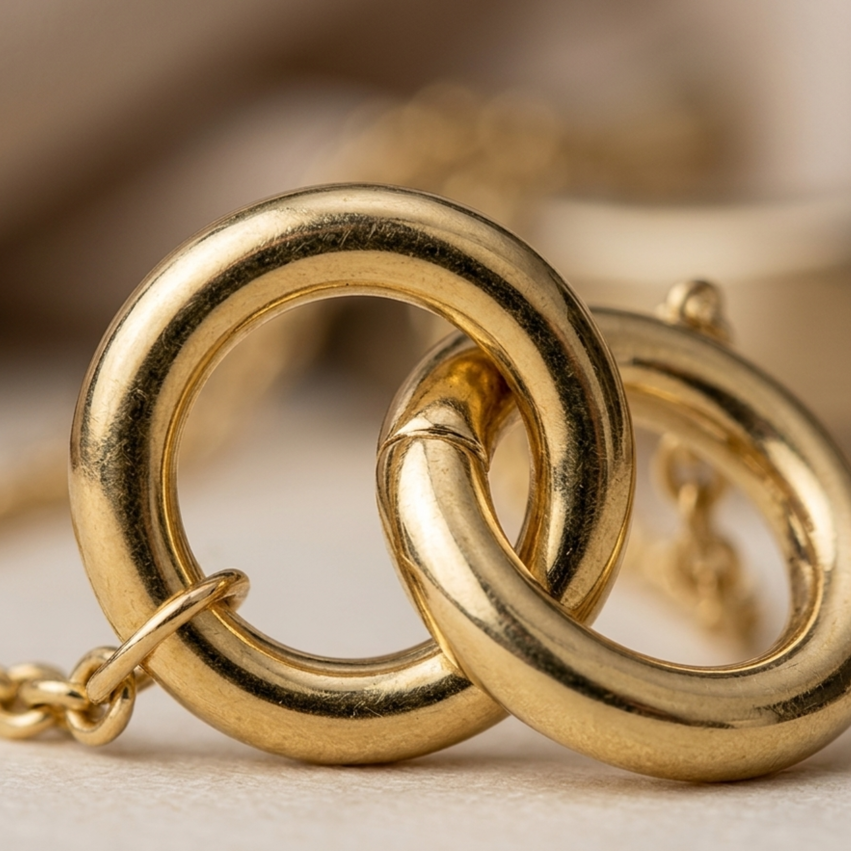 Veloure InterLock Gold Chain Necklace