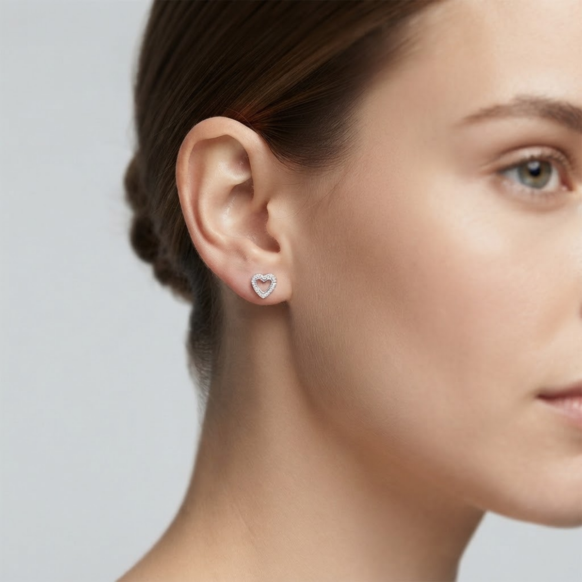 Amoura Grande Heart Stud Earrings