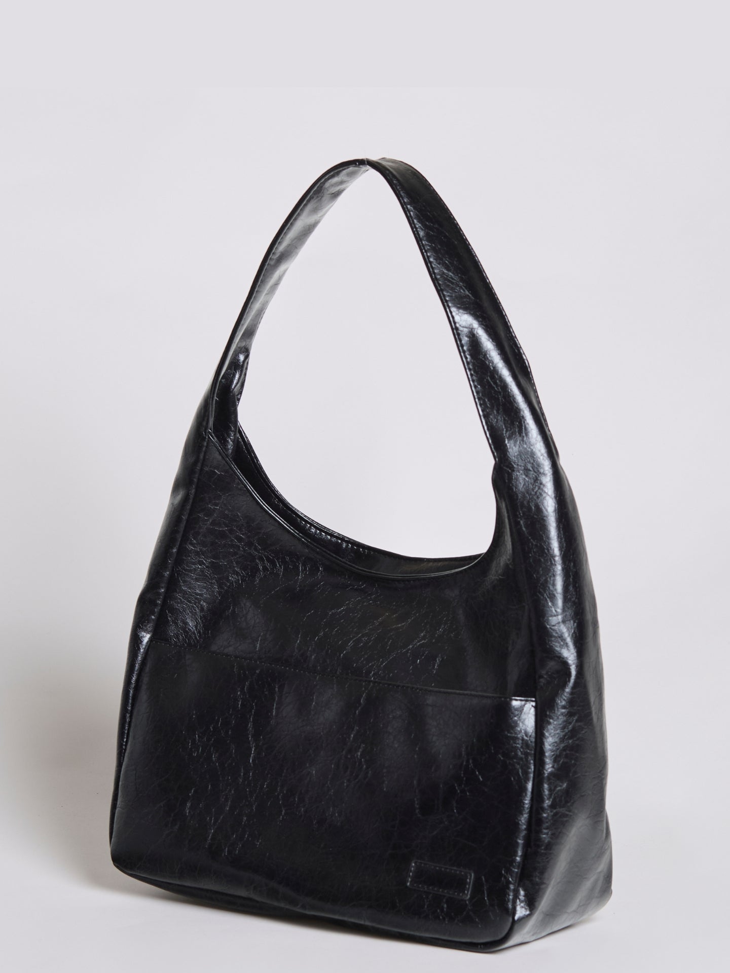 Chic Crescent Vegan Leather Shoulder Bag