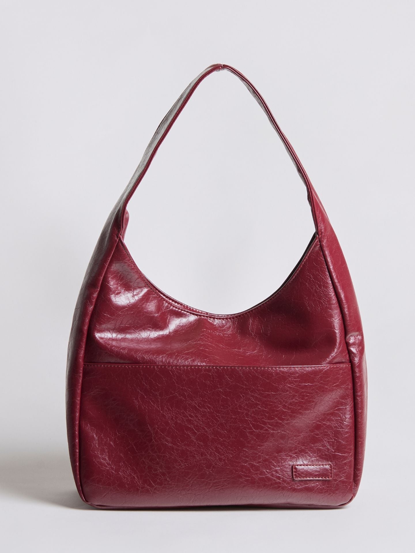 Chic Crescent Vegan Leather Shoulder Bag