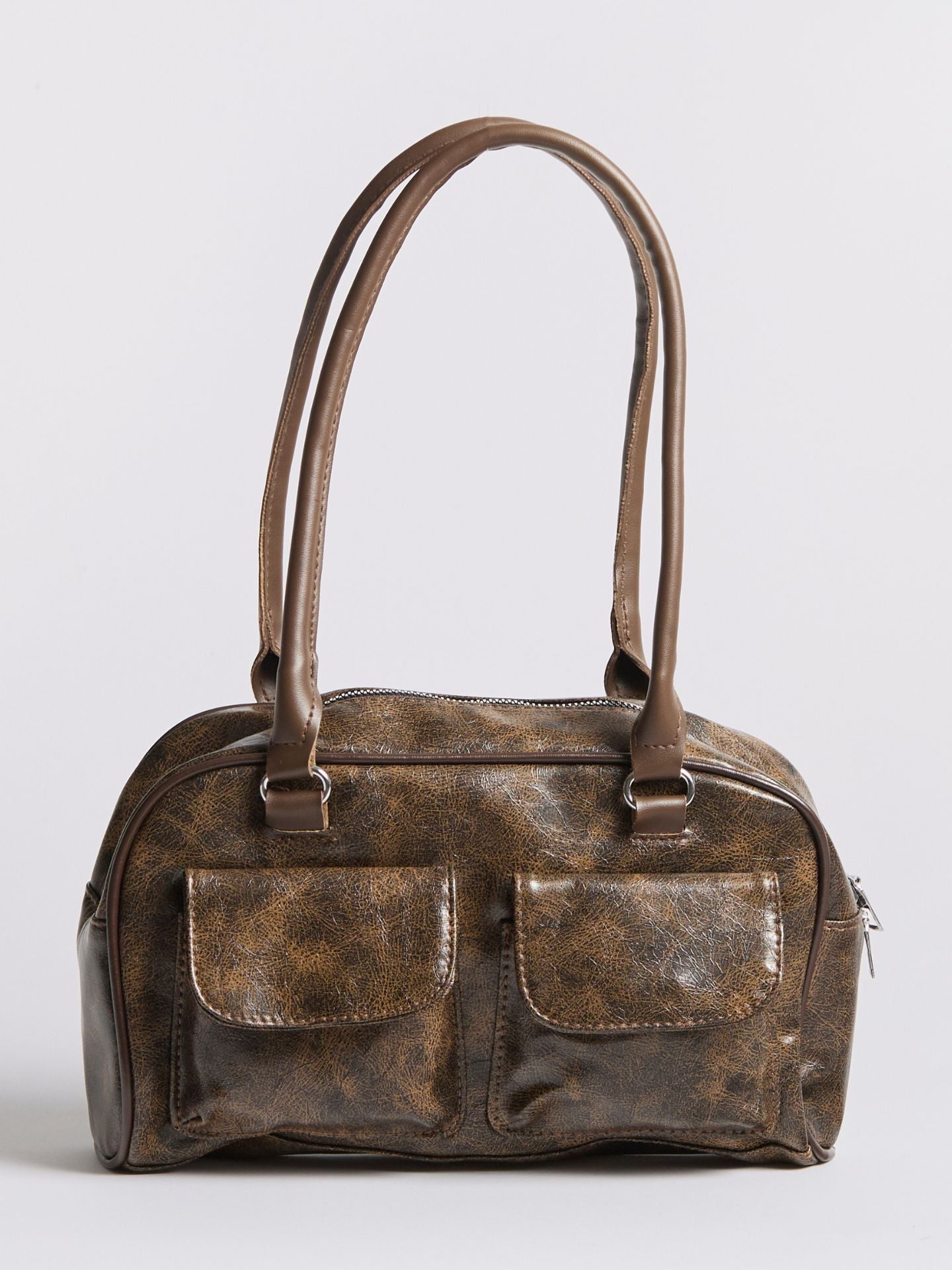 Urban Sleek Distressed Leather Shoulder Bag