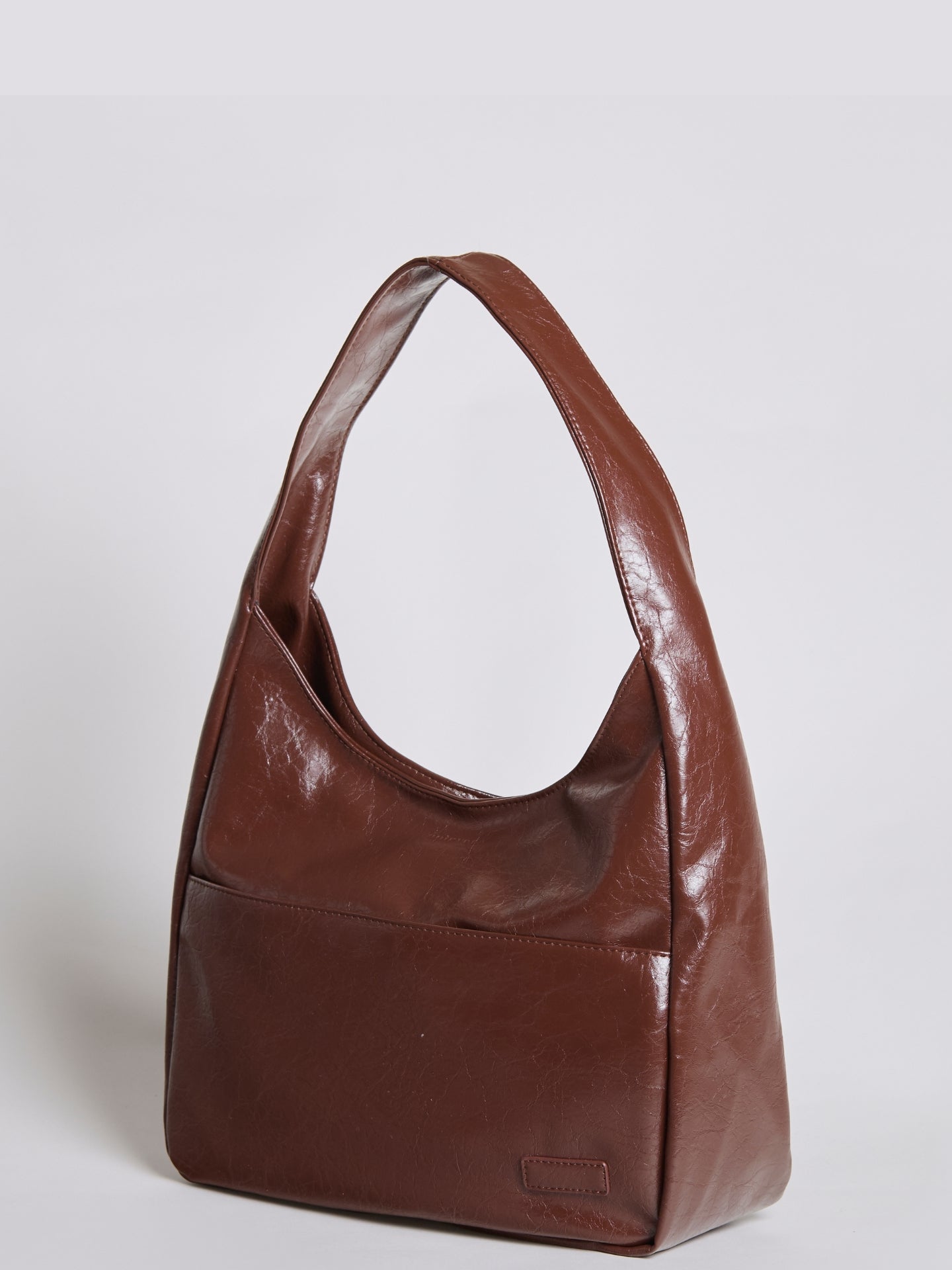 Chic Crescent Vegan Leather Shoulder Bag