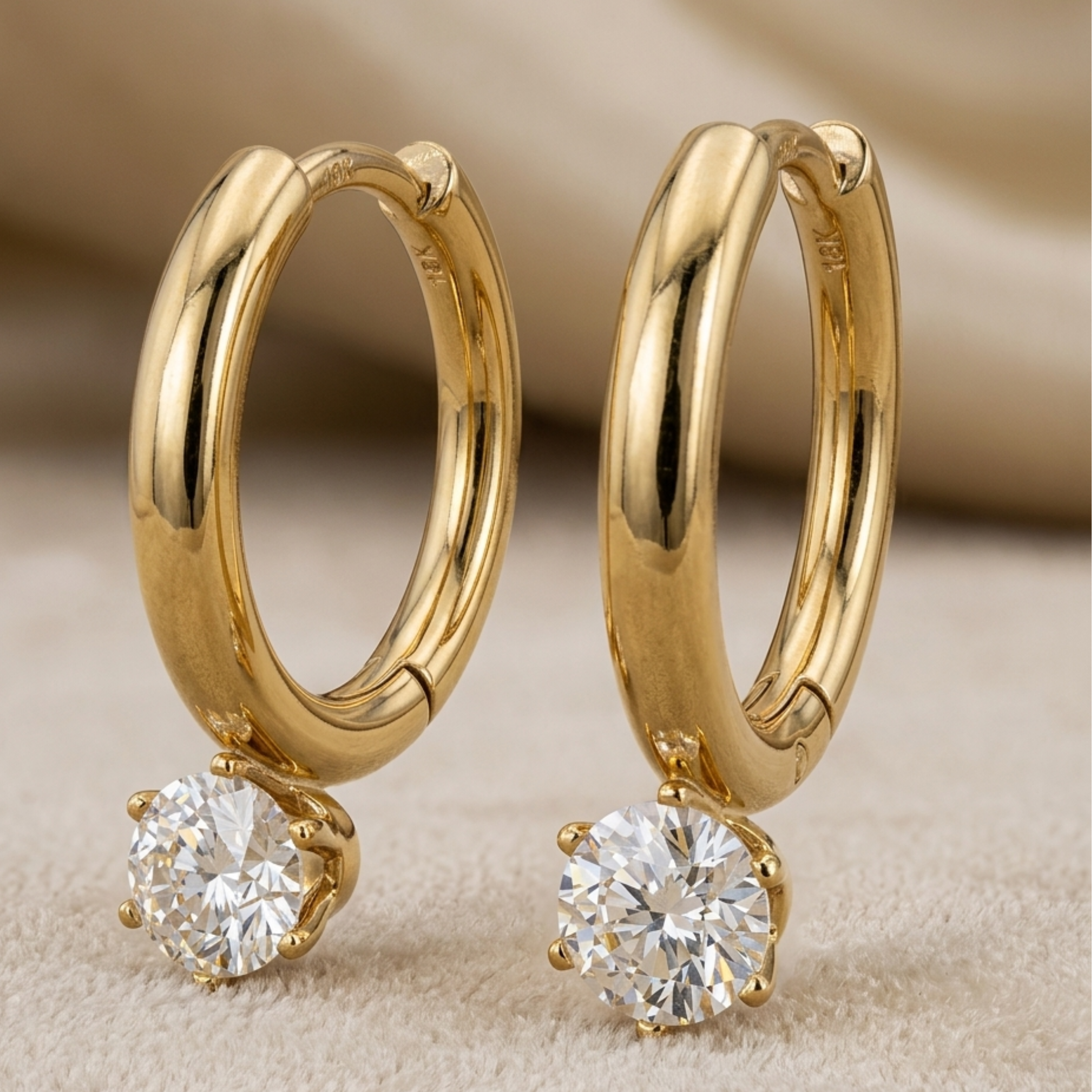 Hovira Glow Solitaire Hoop Earrings