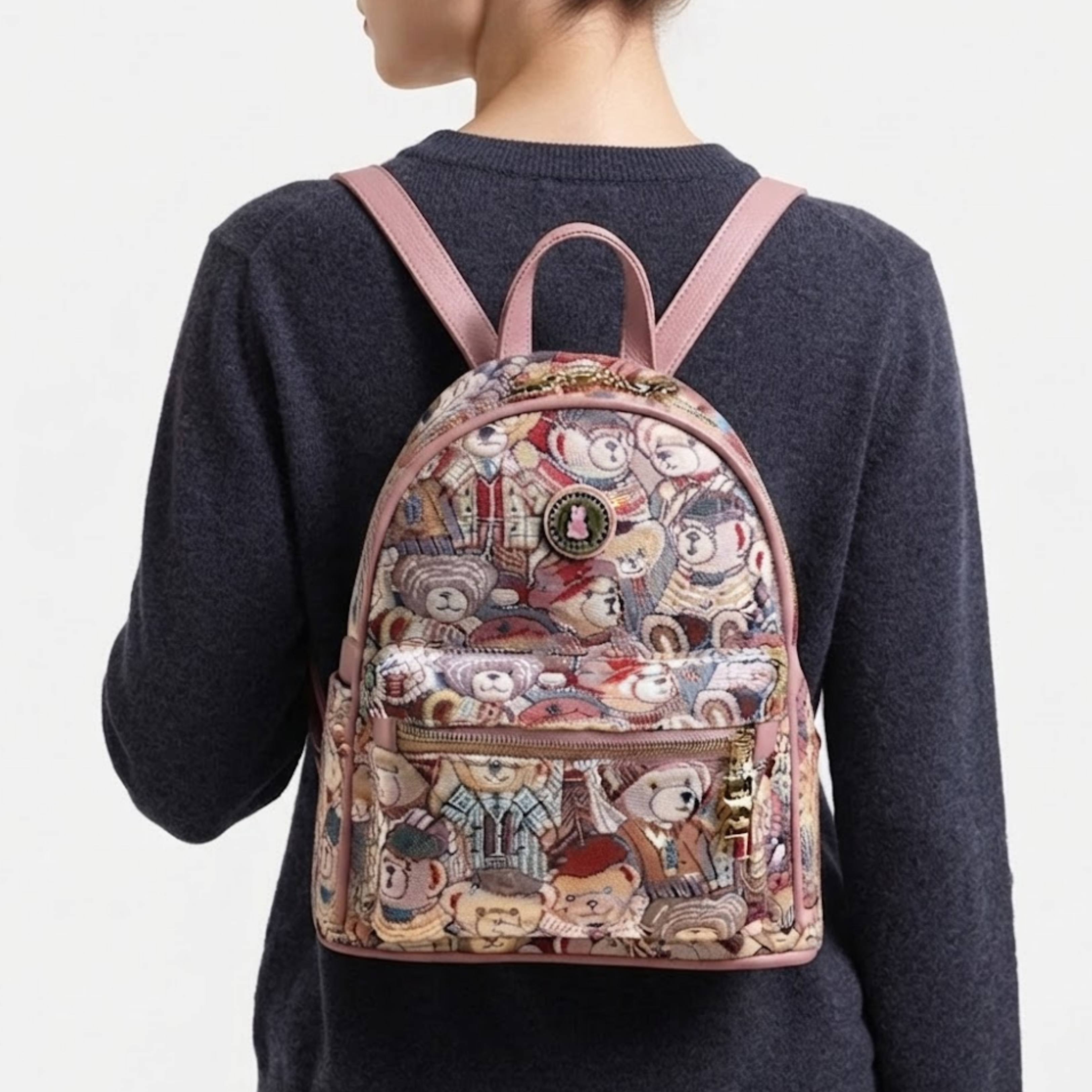 Amelia Rosalie Blush Bear Shoulder Bag