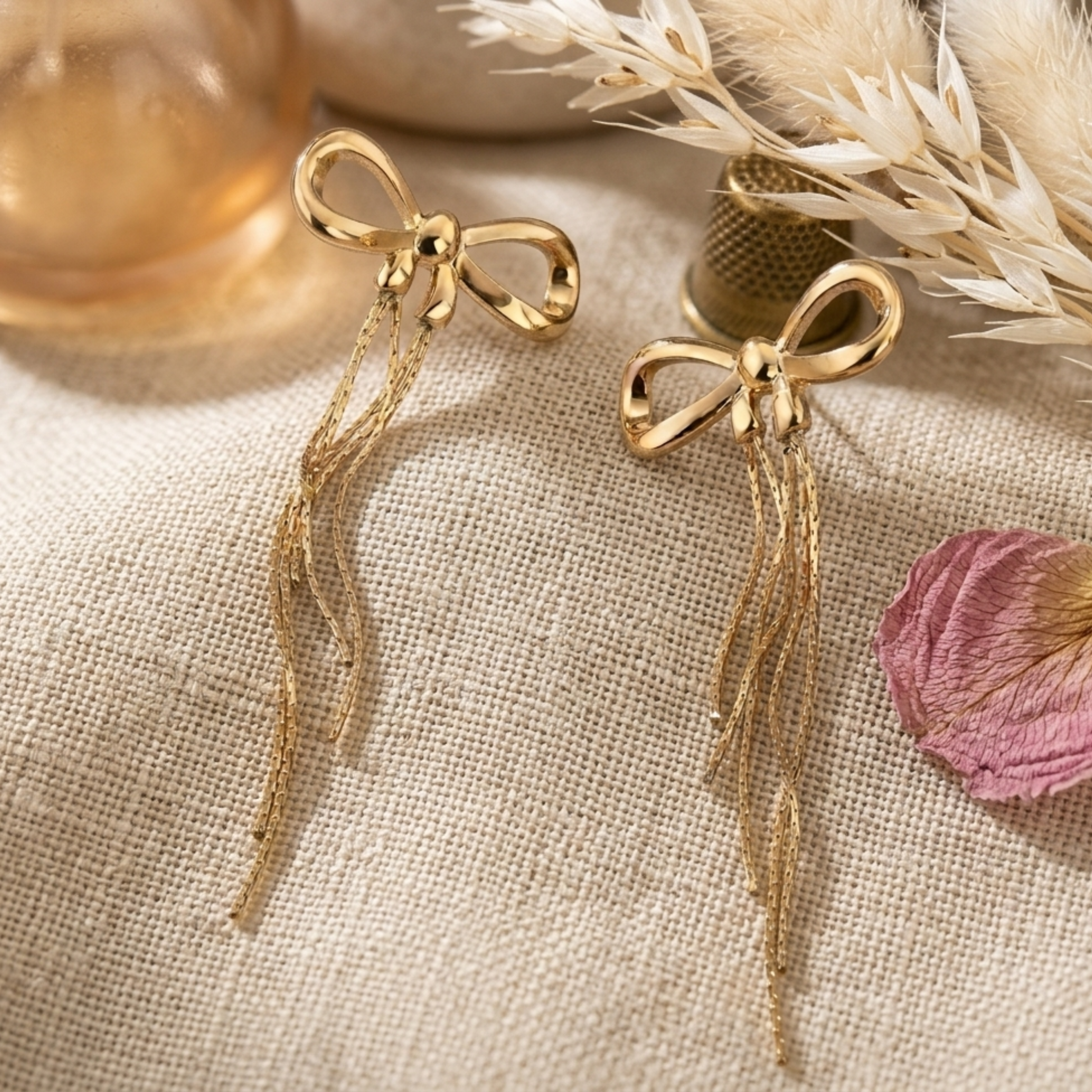 Ruvora Bow & Tassel Charm Earrings
