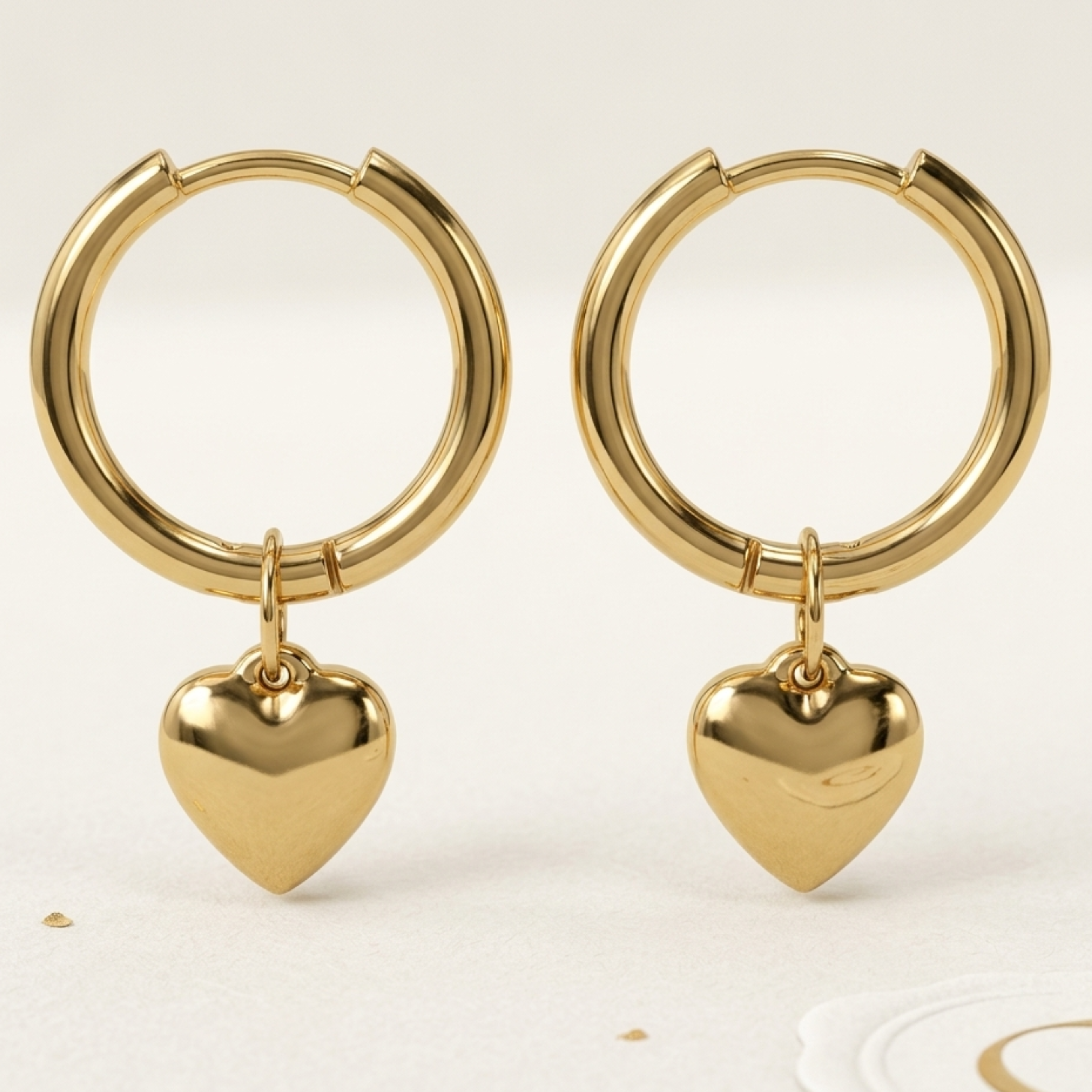 Sorelle Heart Accent Hoop Earrings
