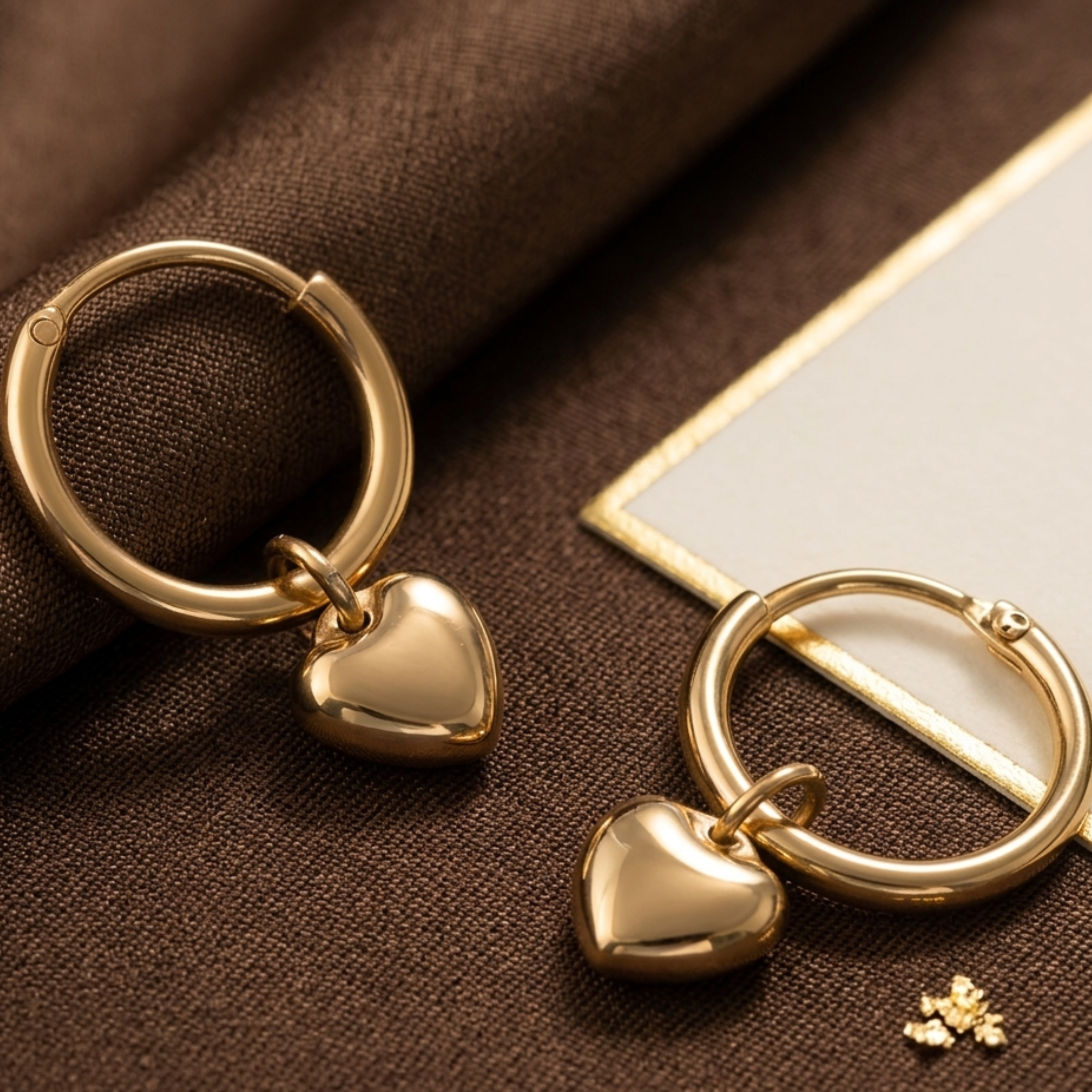 Sorelle Heart Accent Hoop Earrings
