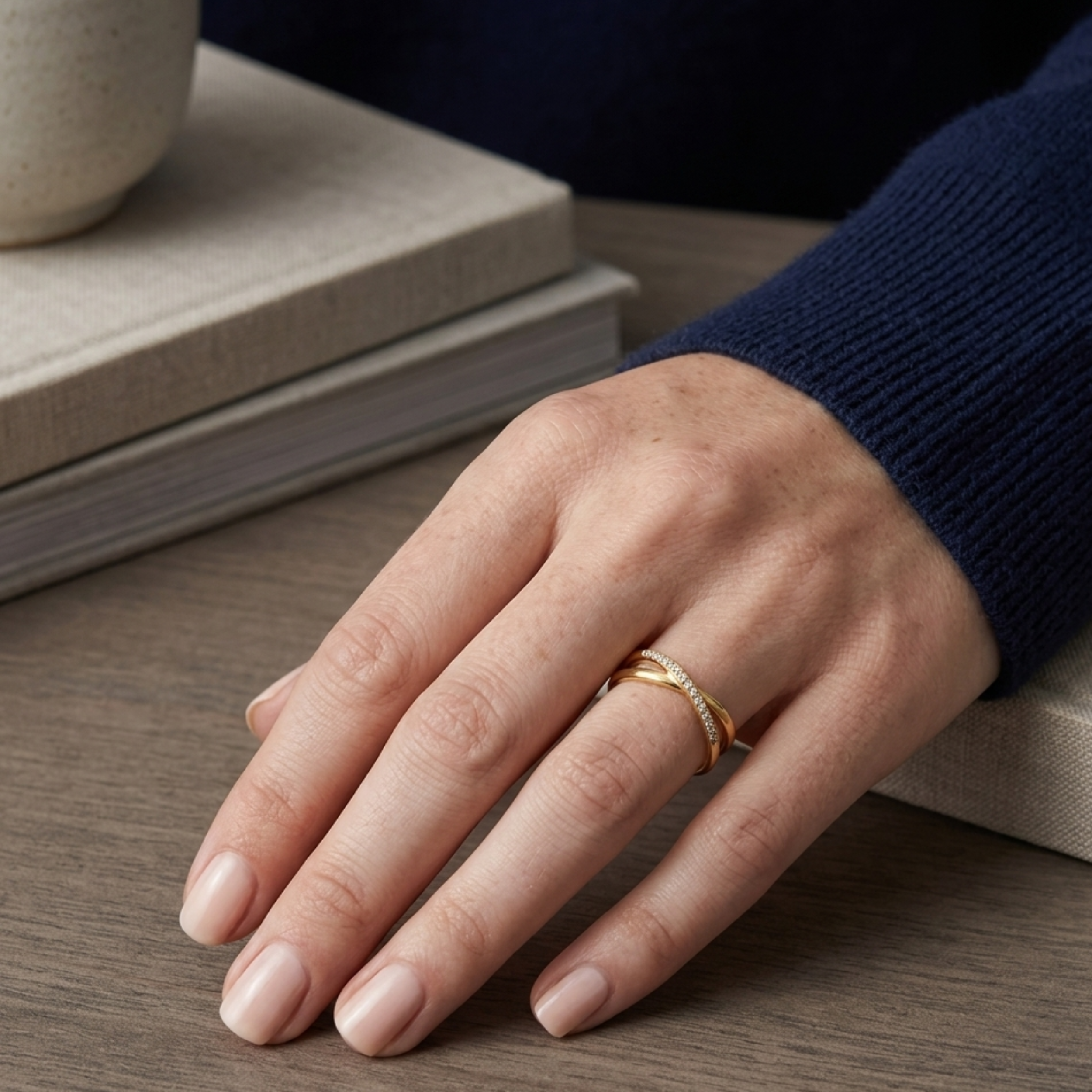 Clio Intertwined Stone Ring